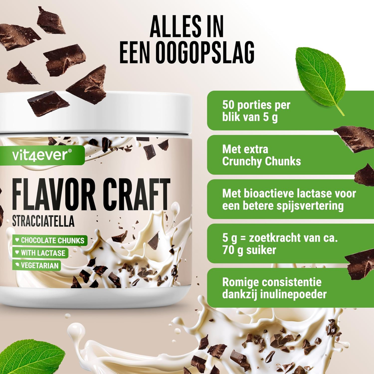 Flavor Craft Stracciatella Geschmackspulver | 250 g | Vit4ever