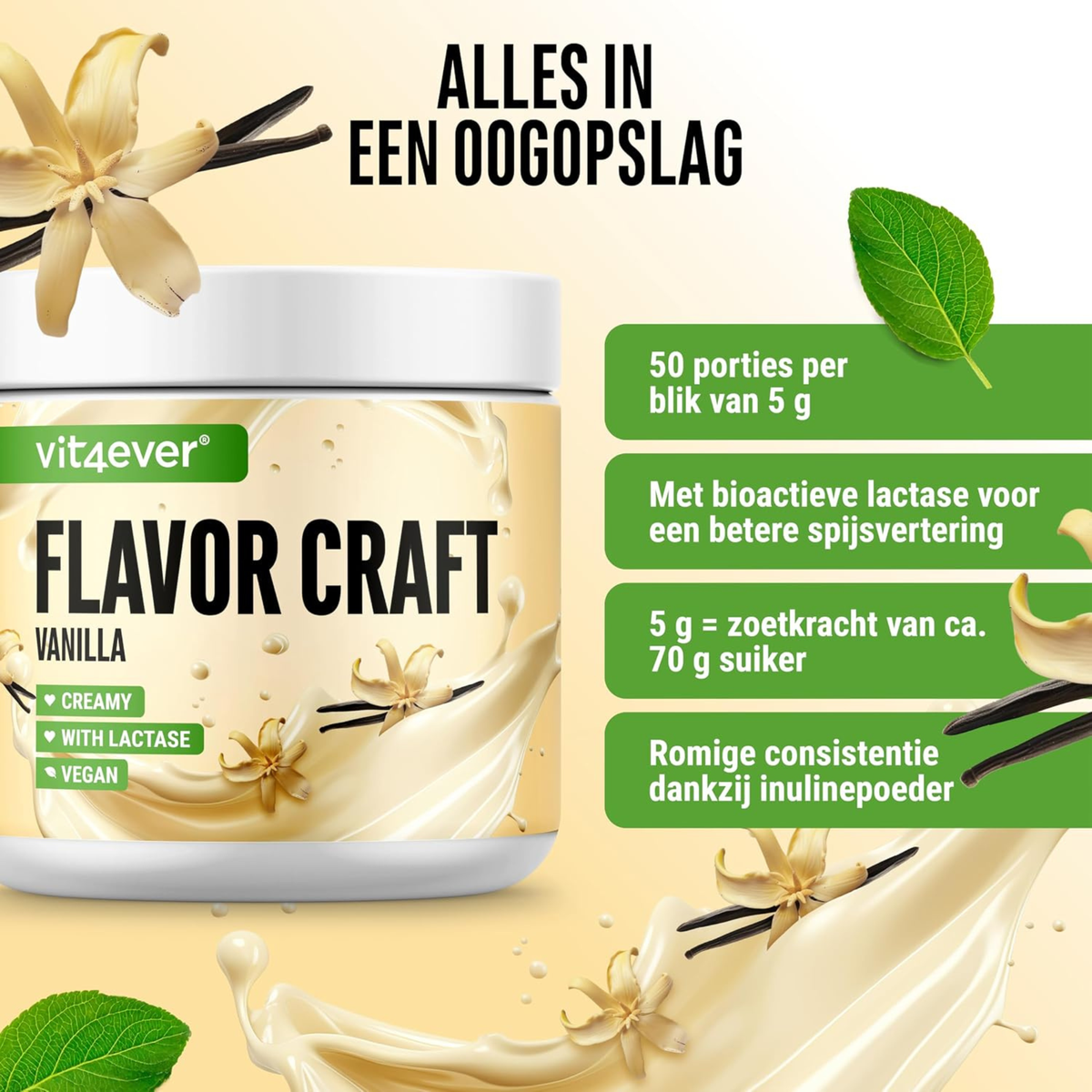 Flavor Craft Vanille Geschmackspulver | 250 g | Vit4ever