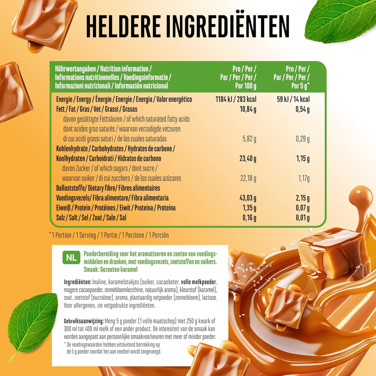 Flavor Craft Gesalzenes Karamell Geschmackspulver | 250 g | Vit4ever