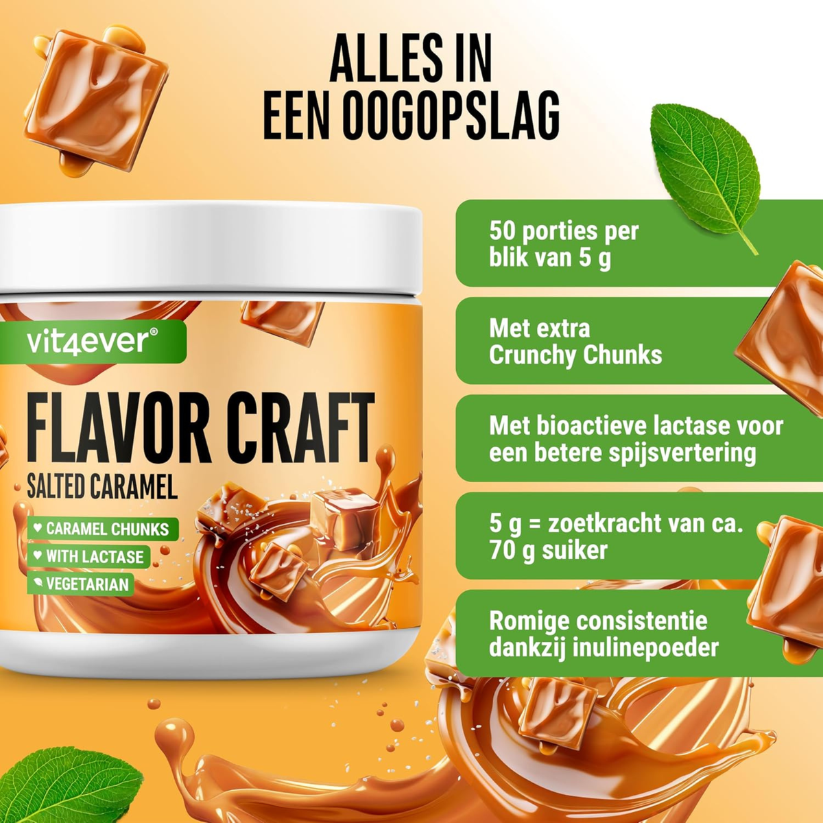 Flavor Craft Gesalzenes Karamell Geschmackspulver | 250 g | Vit4ever