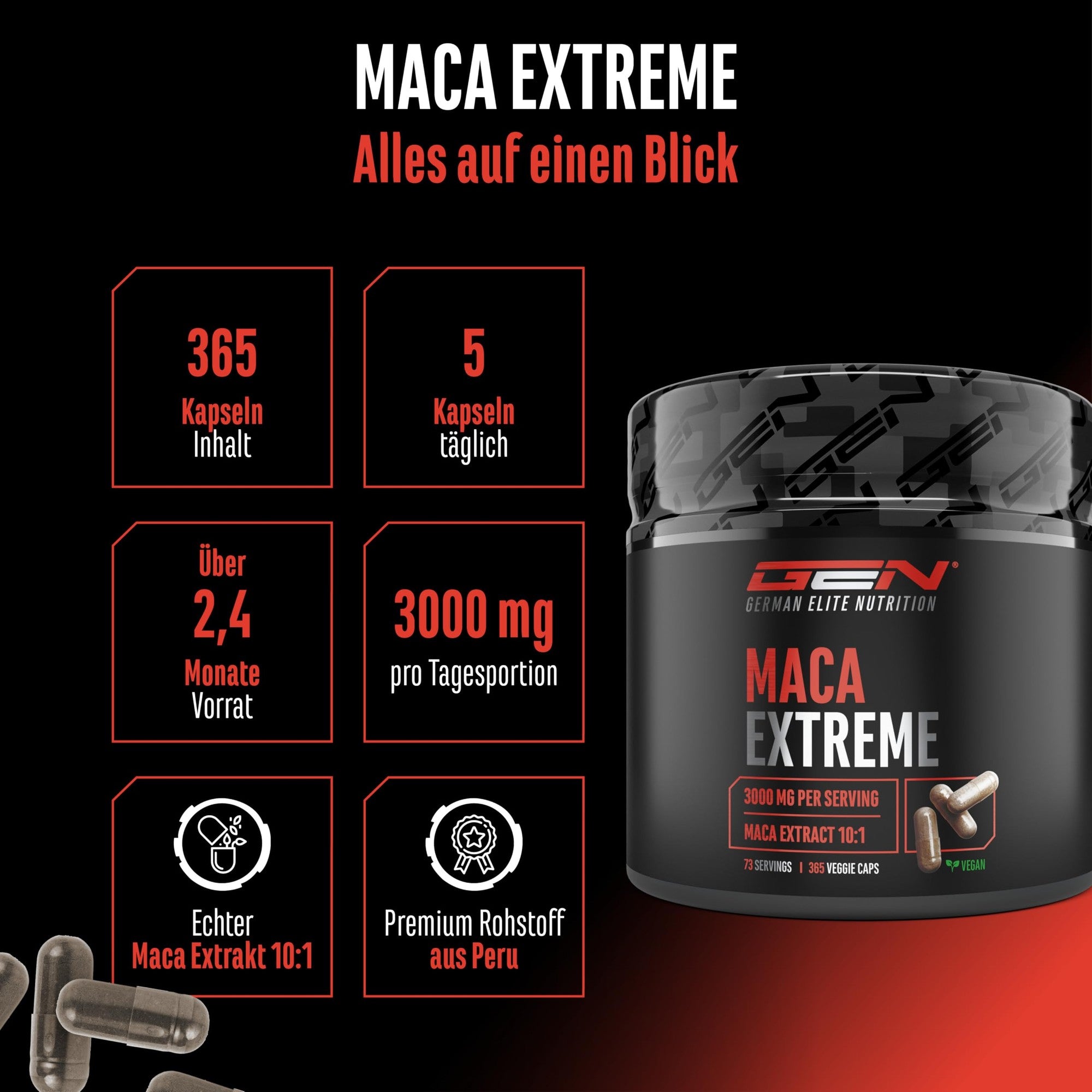 Maca Extreme 365 Kapseln - Übersicht
