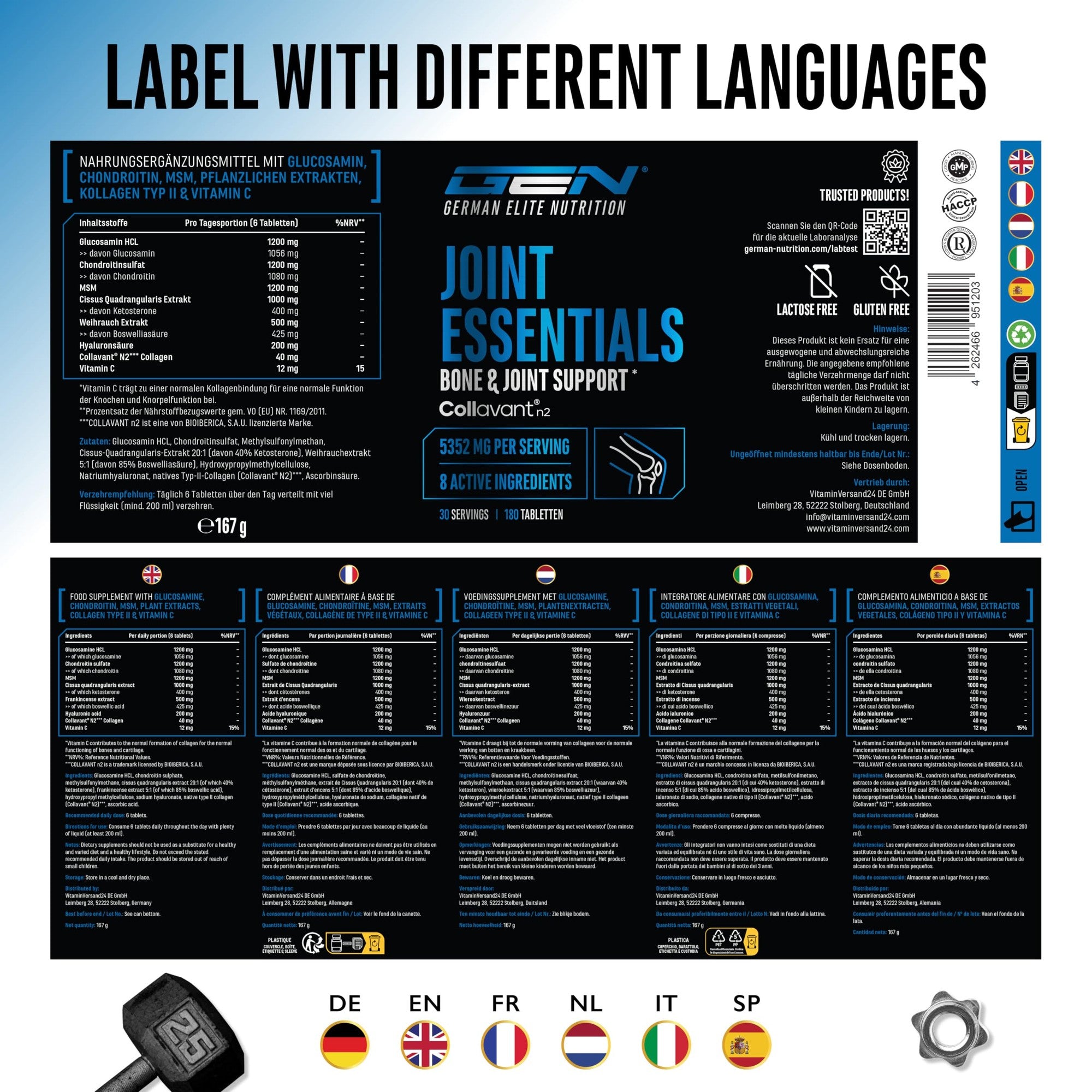 Joint Essentials 180 Tabletten - Nährwerte & Etikett