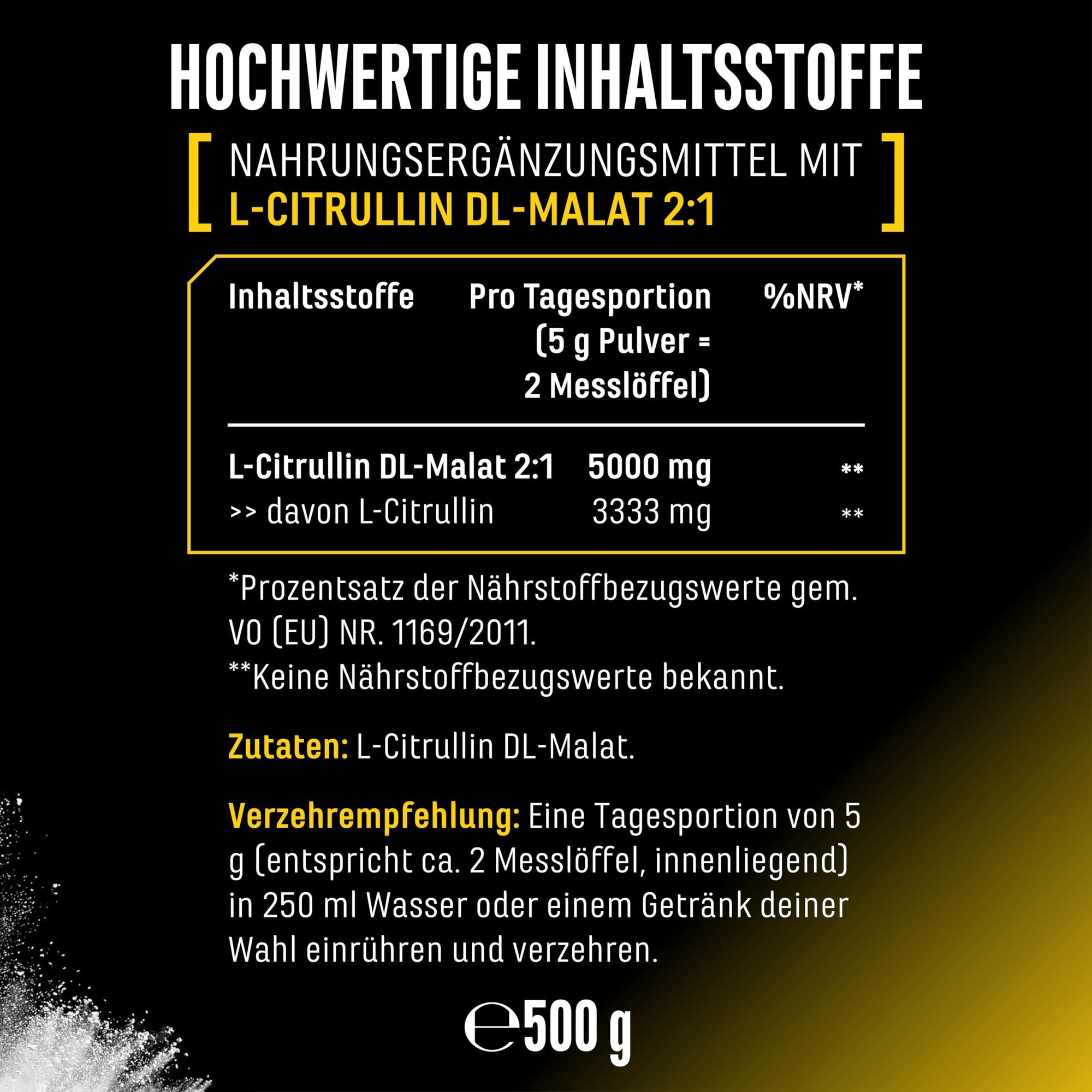 L-Citrullin DL-Malat 2:1 Pulver 500g – Anwendung