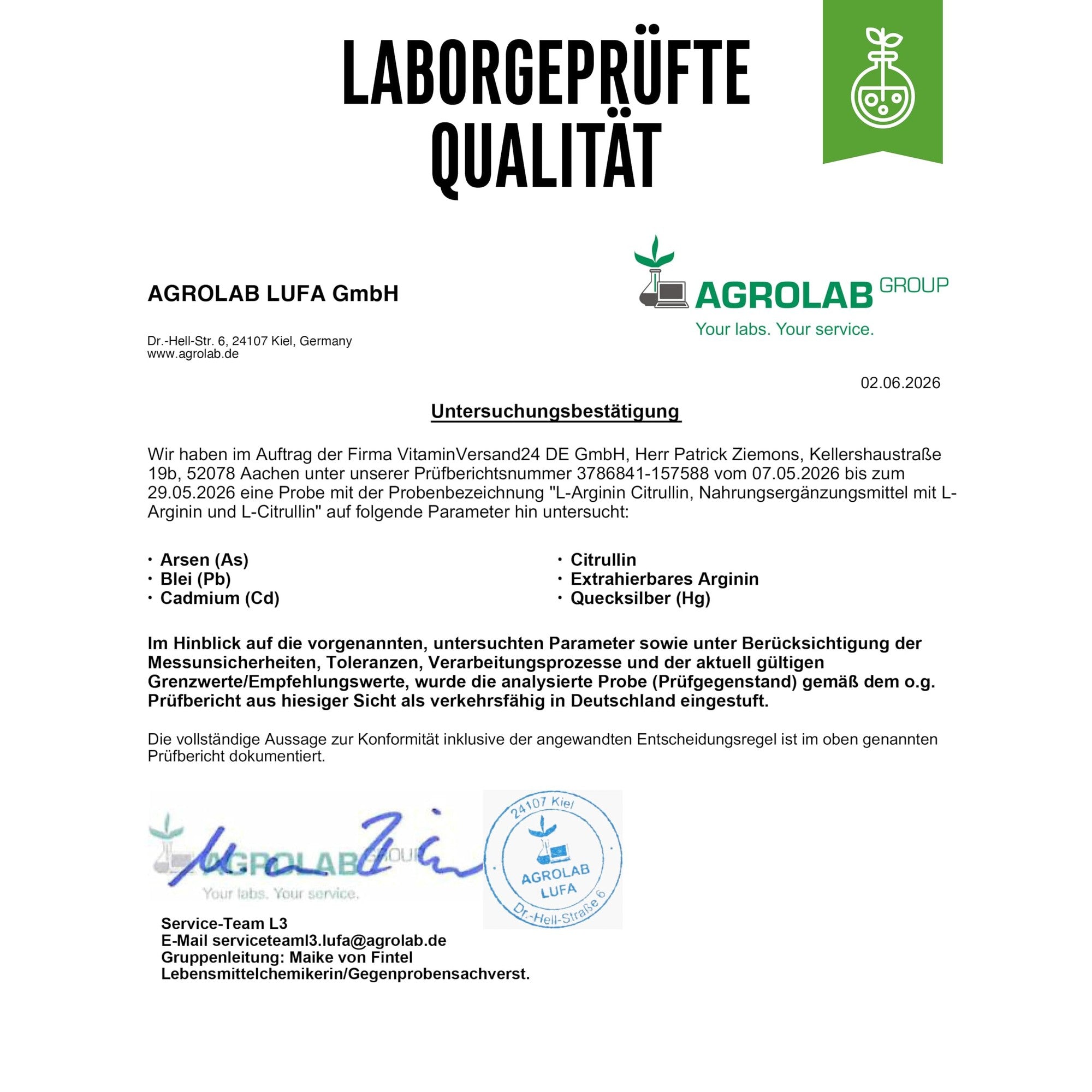 GEN L-Arginin + L-Citrullin 6600mg 320 Kapseln – Nährwerte & Etikett