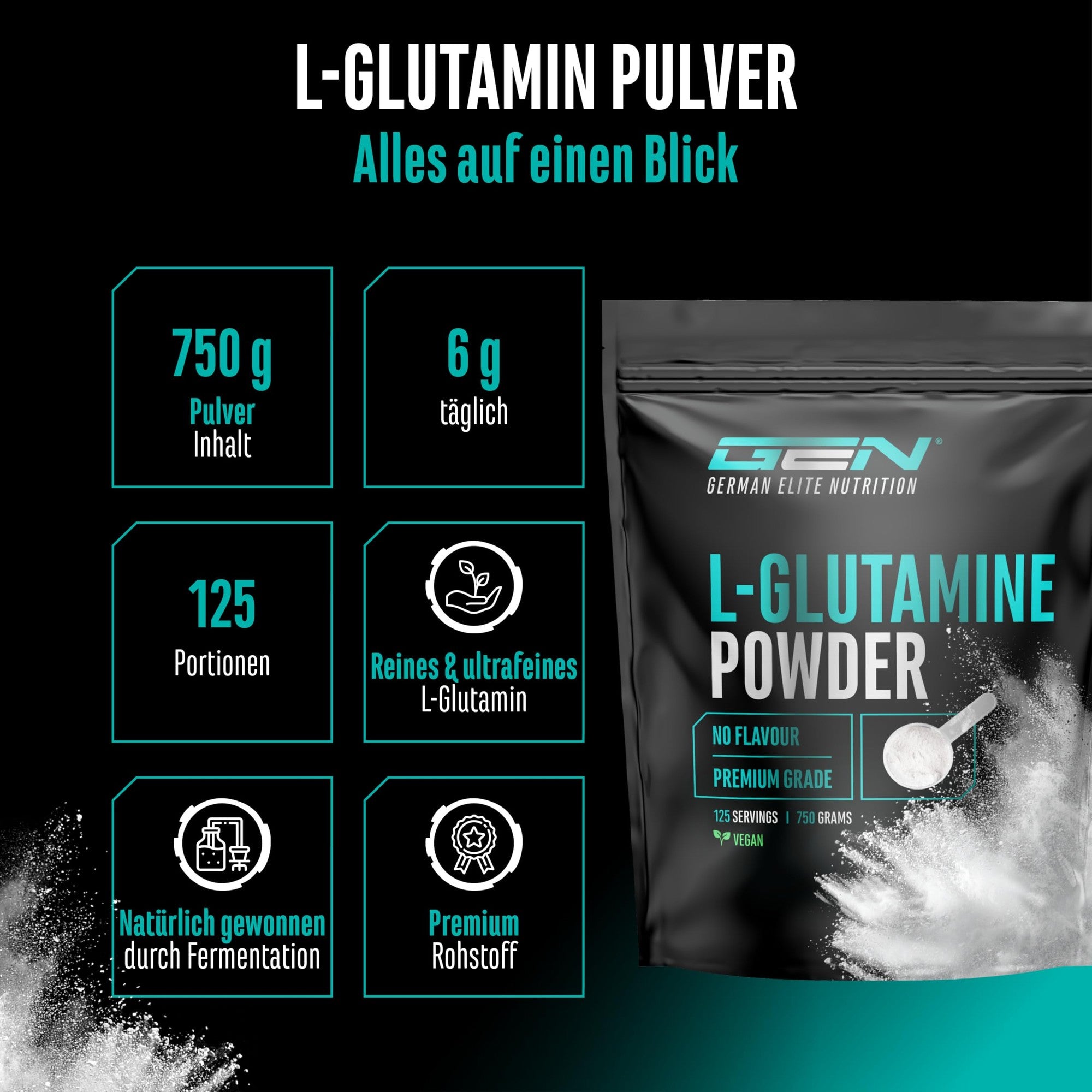 GEN L-Glutamin Pulver 750g – Übersicht