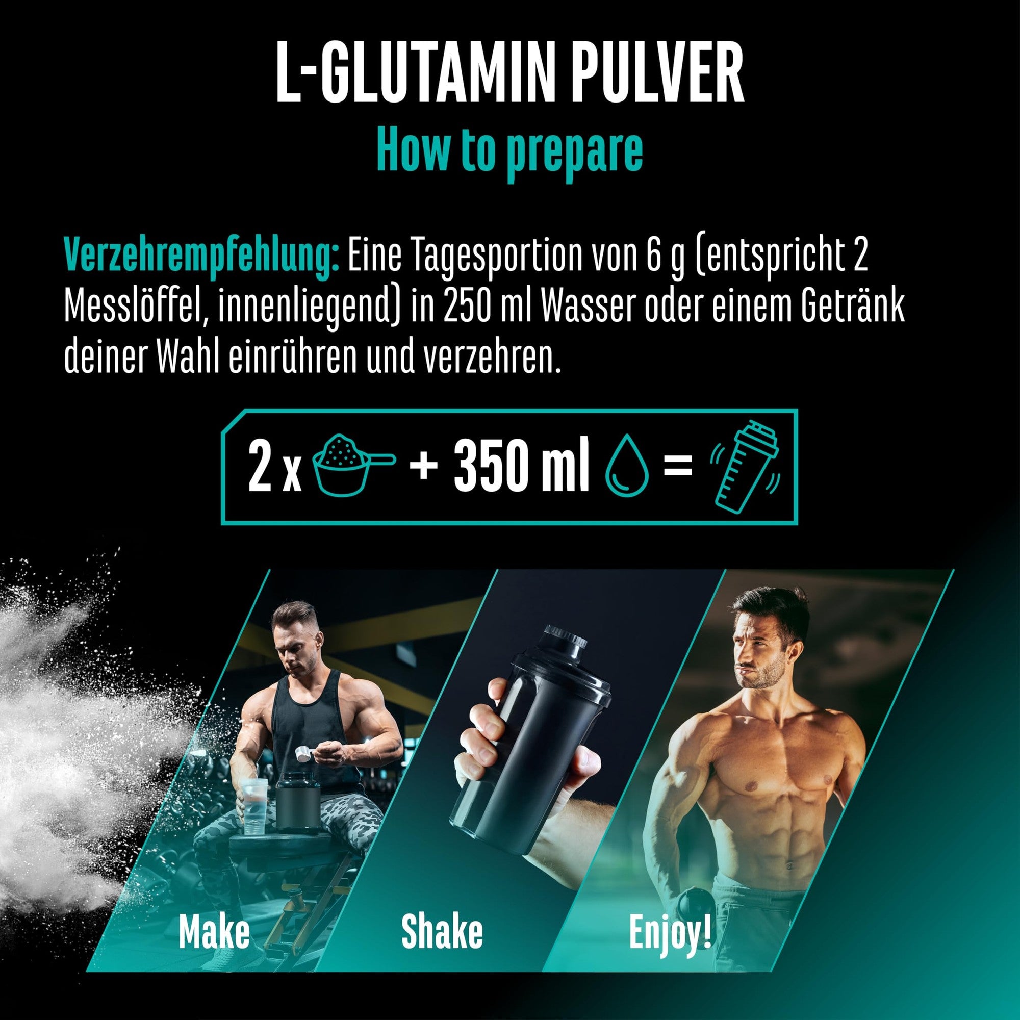 GEN L-Glutamin Pulver 750g – Nährwerte & Etikett