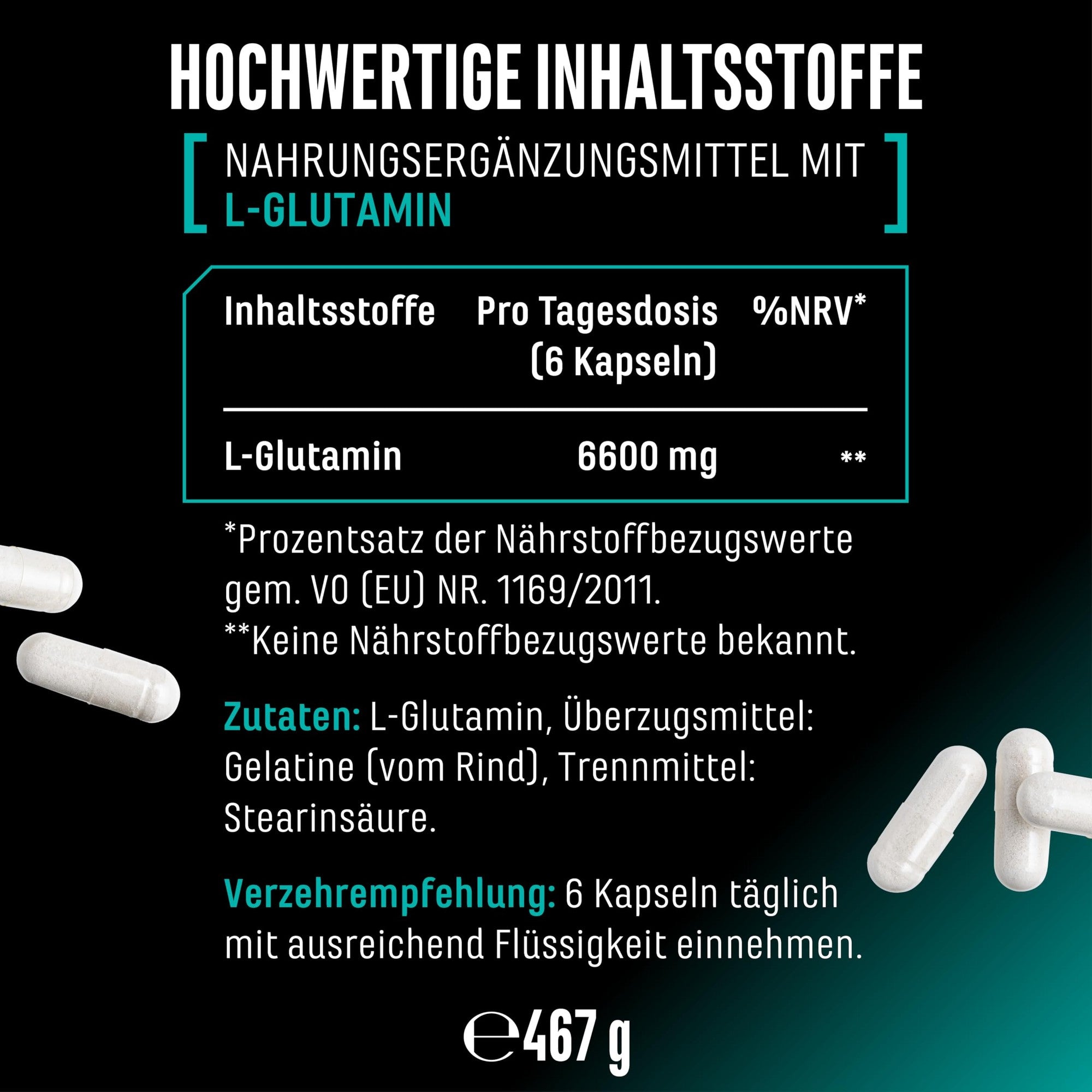 GEN L-Glutamin Ultra 1100mg 365 Kapseln – Anwendung & Einnahme
