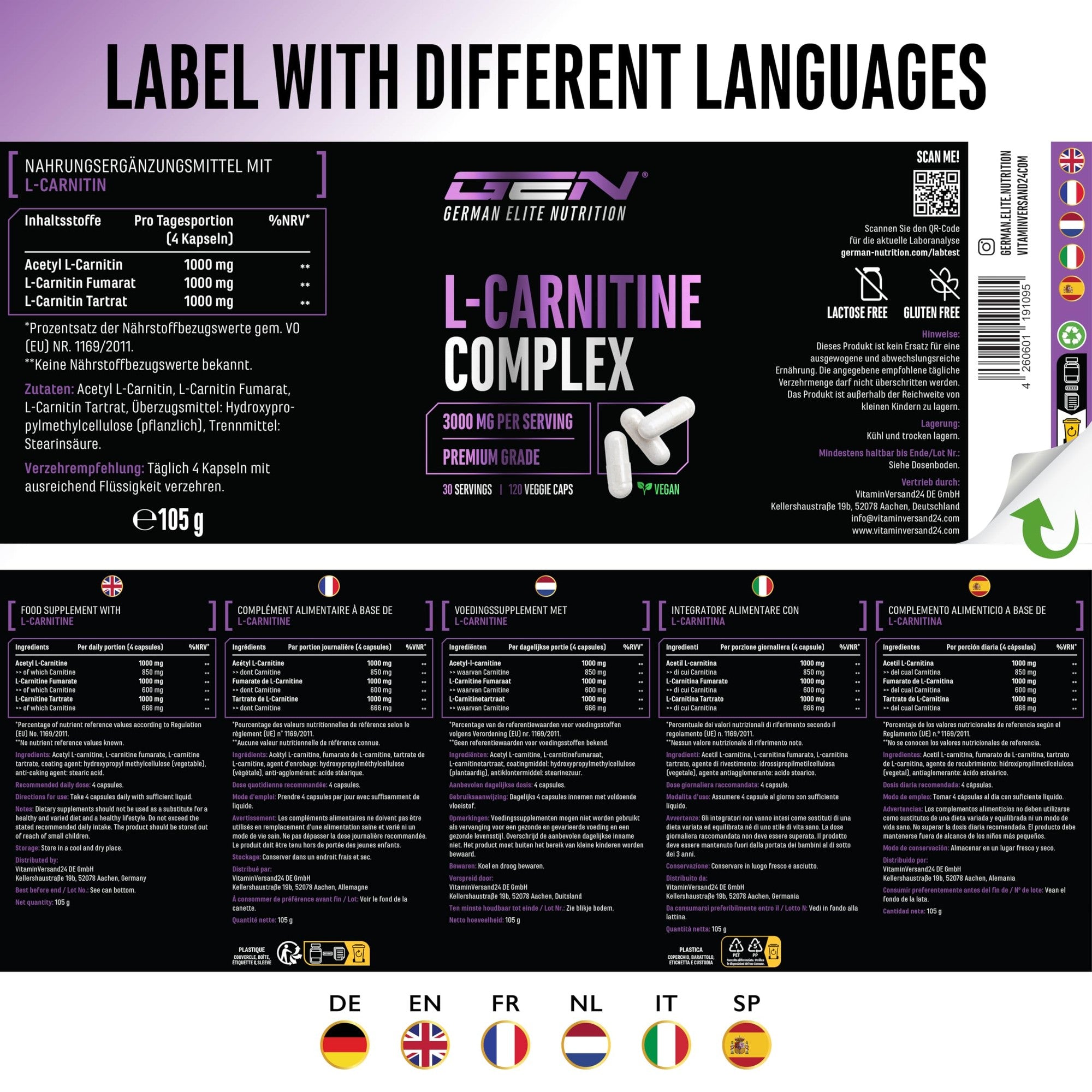 L-Carnitin Triple Complex 120 Kapseln – Produktdetails