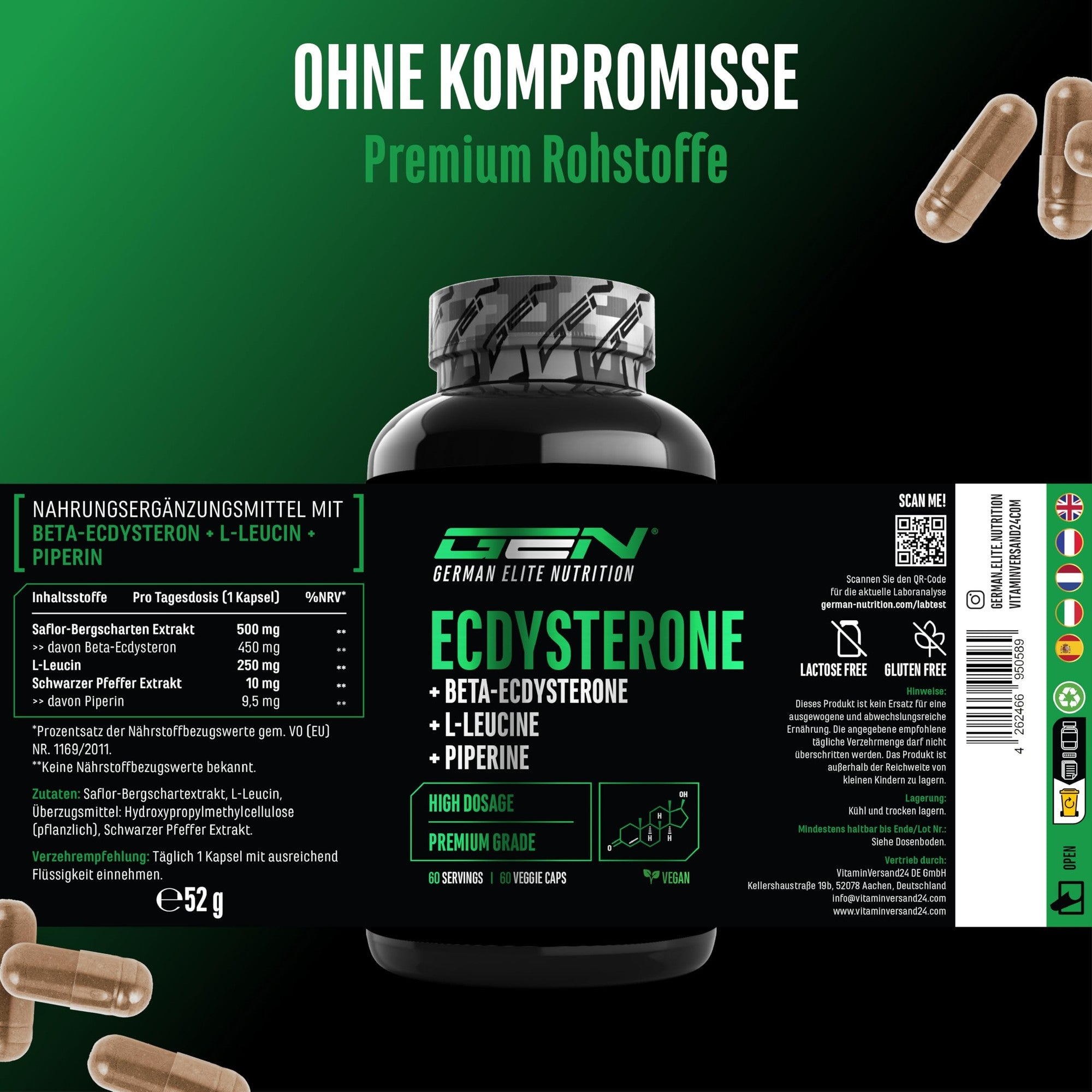 Beta-Ecdysteron 60 Kapseln - vegan & laborgeprüft
