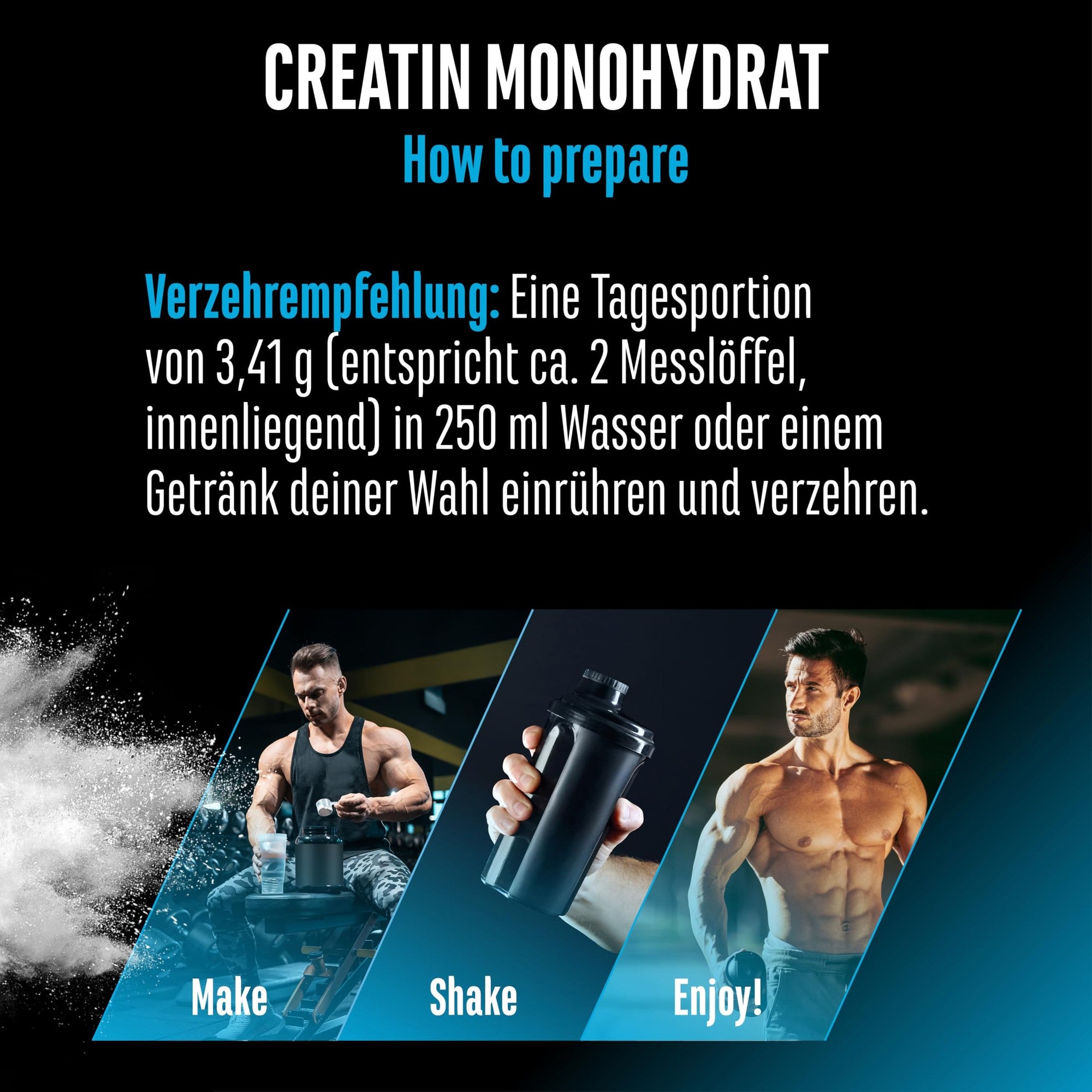 GEN Creatin Monohydrat Pulver – Nährwerte & Etikett