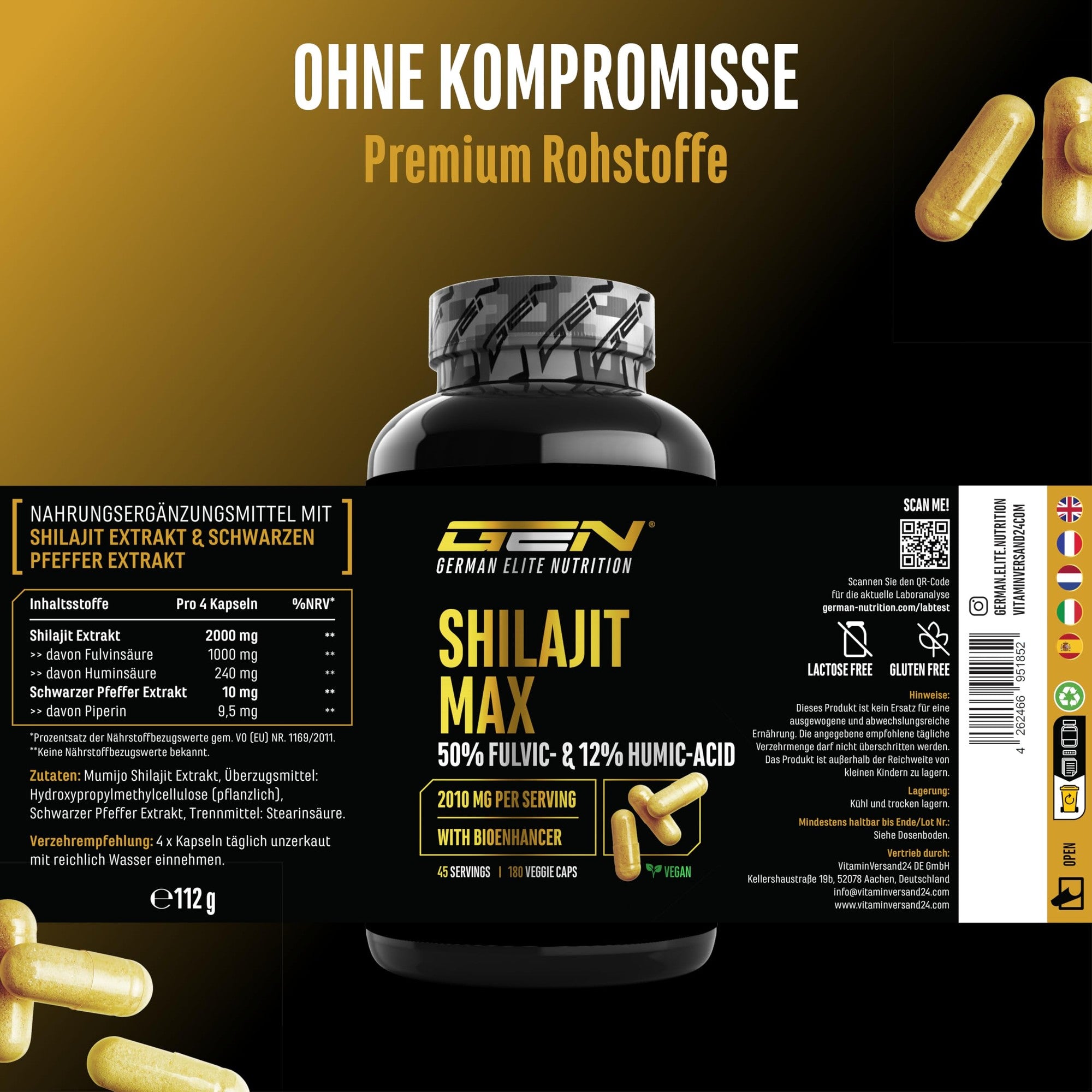 Mumijo Shilajit Max 180 Kapseln - vegan & laborgeprüft