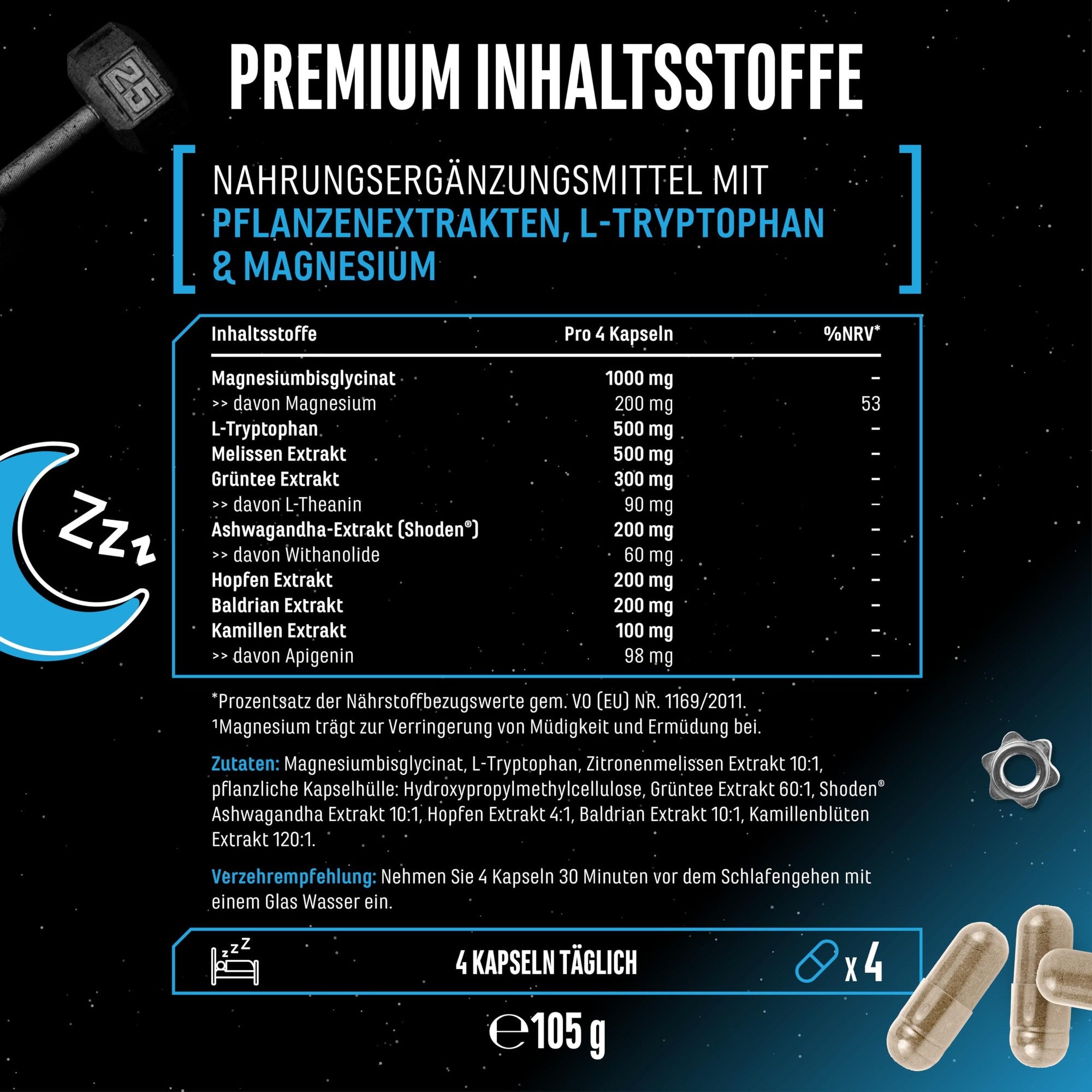 GEN Knockout Shoden Ashwagandha & Magnesium 120 Kapseln – Anwendung & Einnahme
