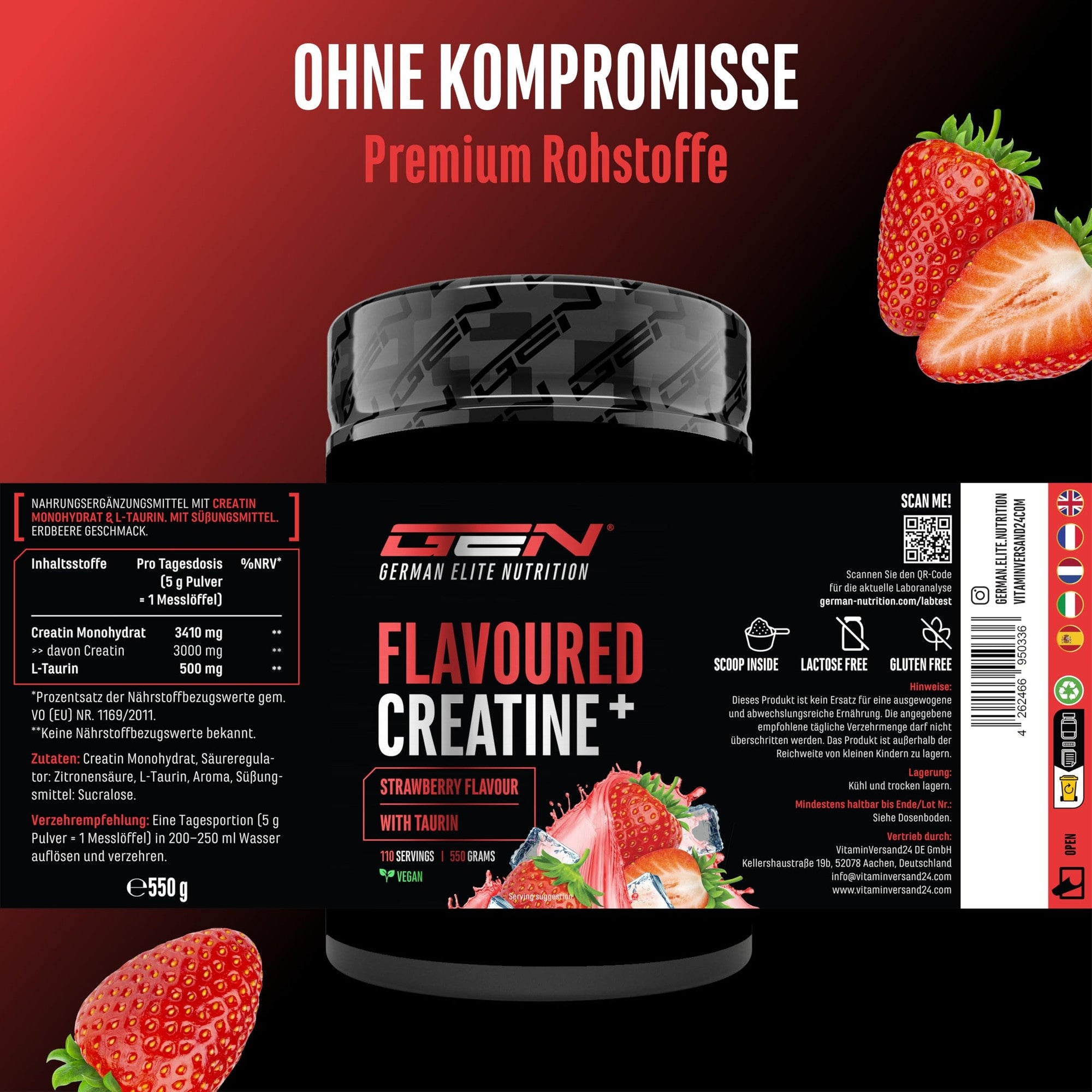 Flavoured Creatine+ 550g – Geschmack & Löslichkeit