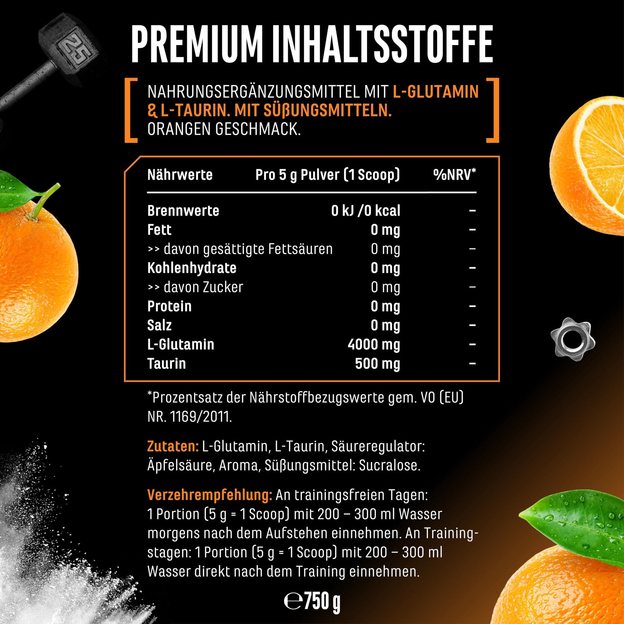 L-Glutamine Pulver 750g – Anwendung