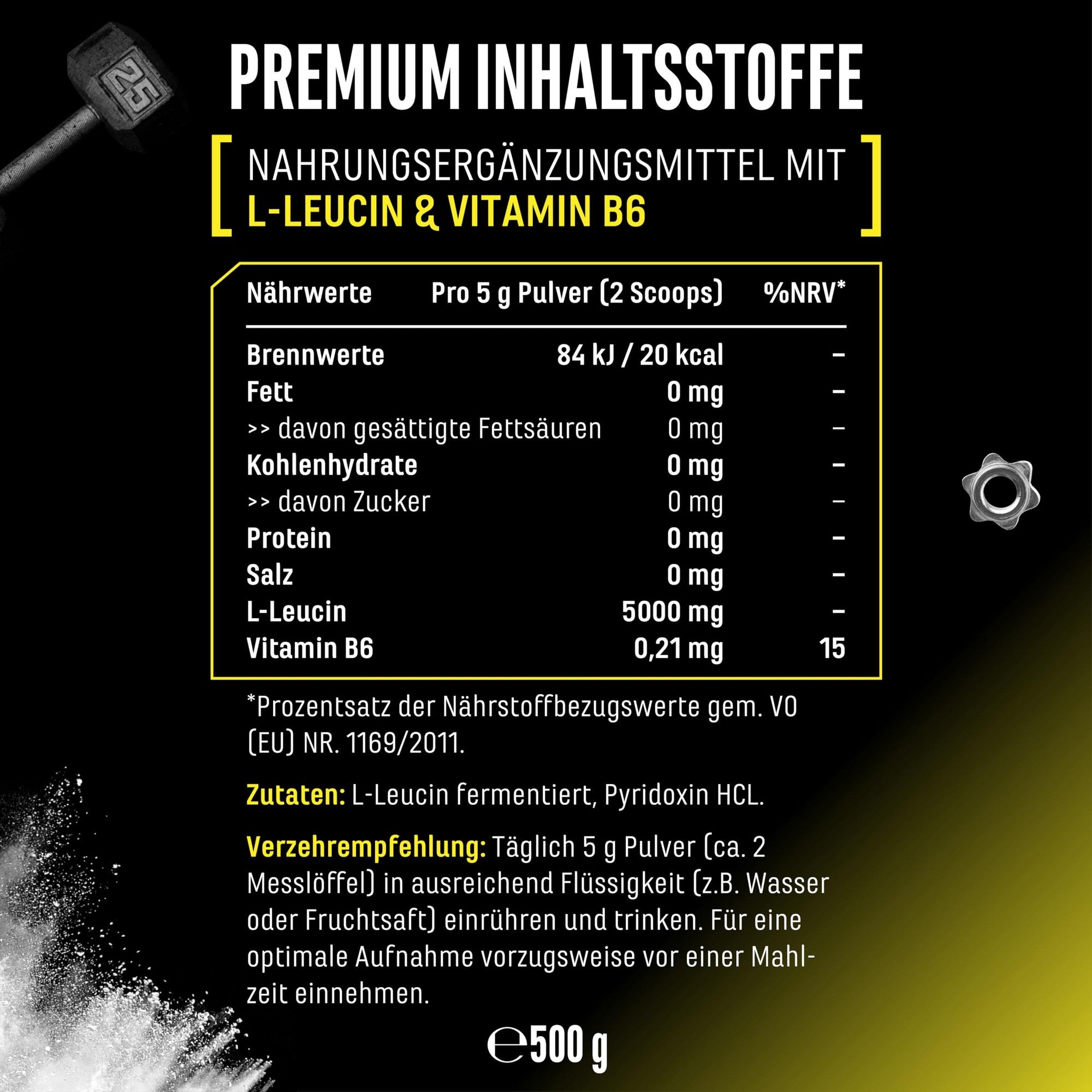 L-Leucin Pulver 5000mg 500g – Anwendung