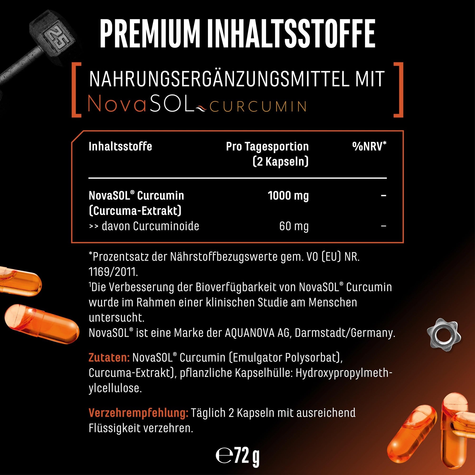 Curcumin Flüssig NovaSOL 1000mg 120 Kapseln – Anwendung