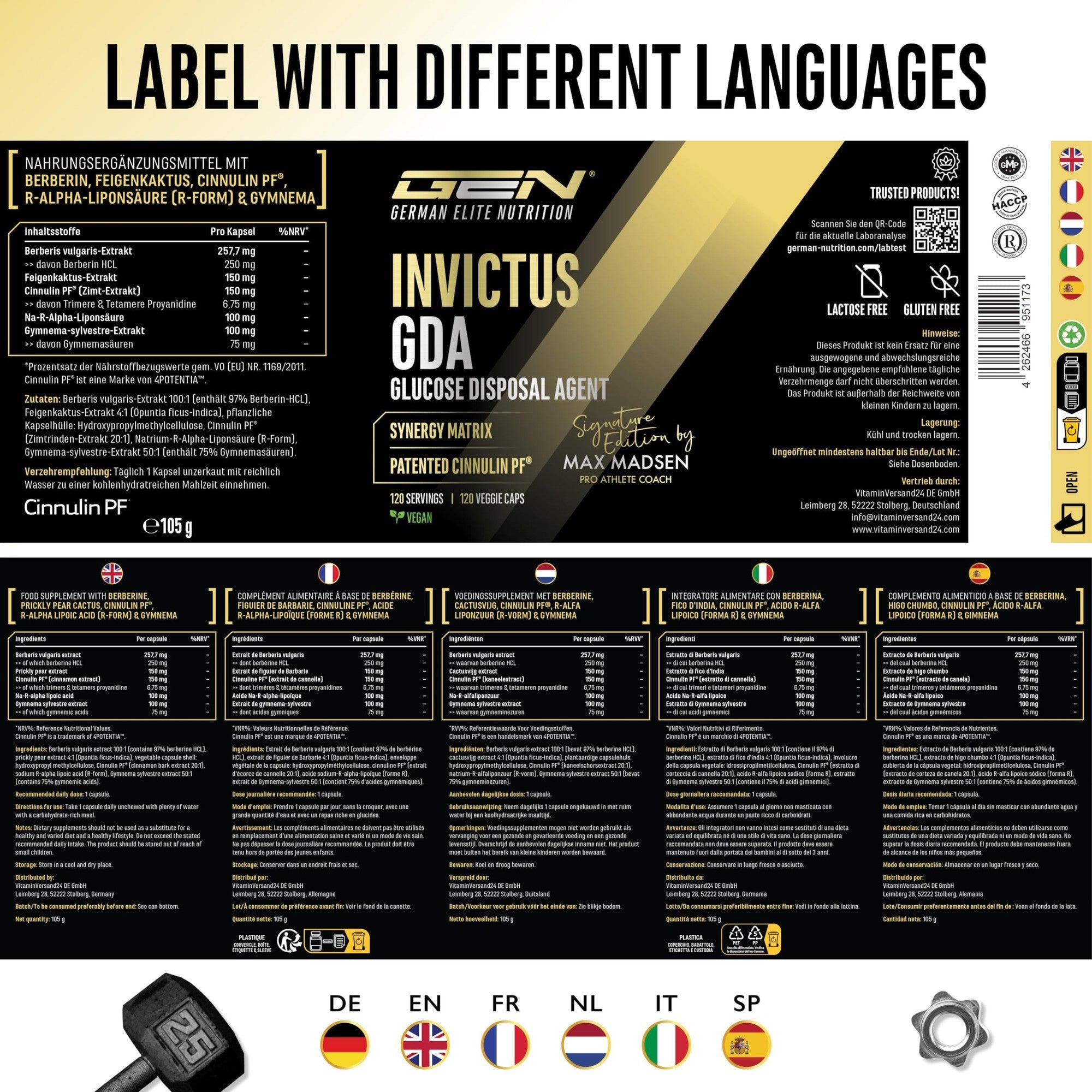 Invictus GDA Glucose-Formel 120 Kapseln – Produktdetails