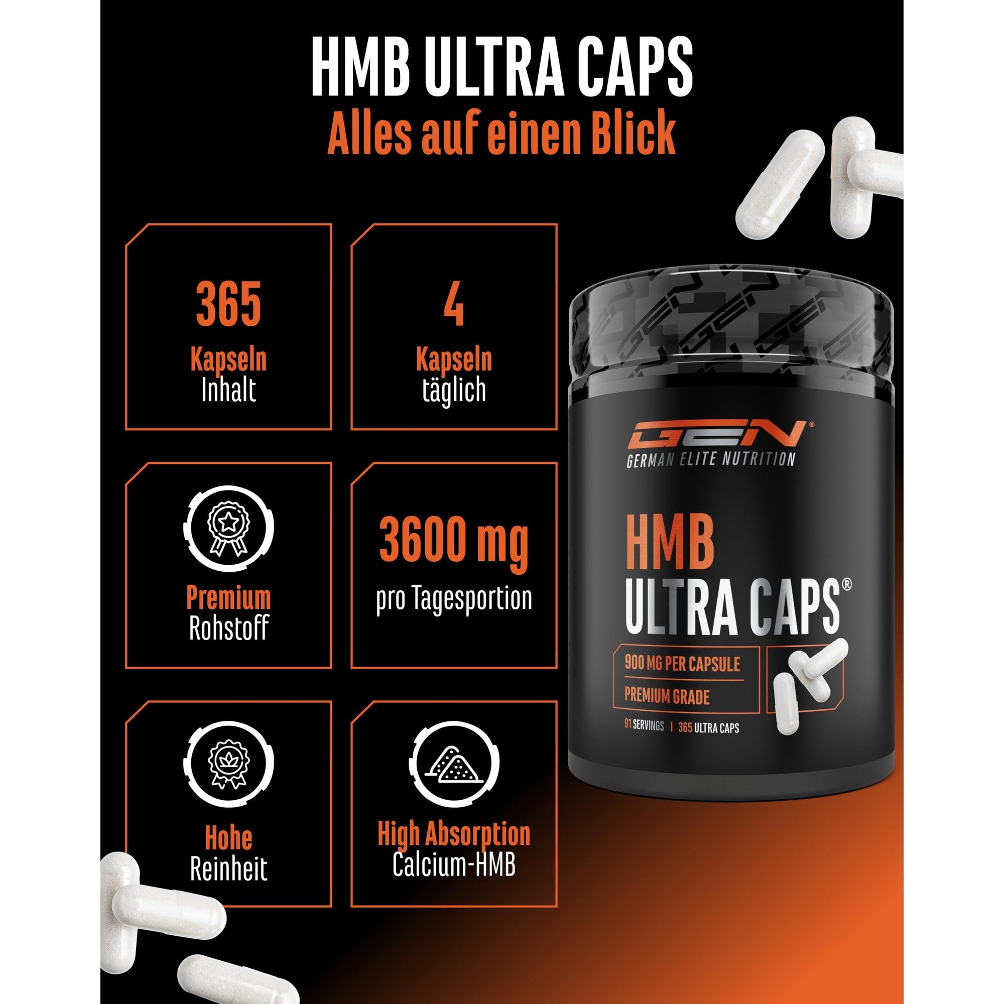 GEN HMB Ultra Caps 365 Kapseln – Übersicht