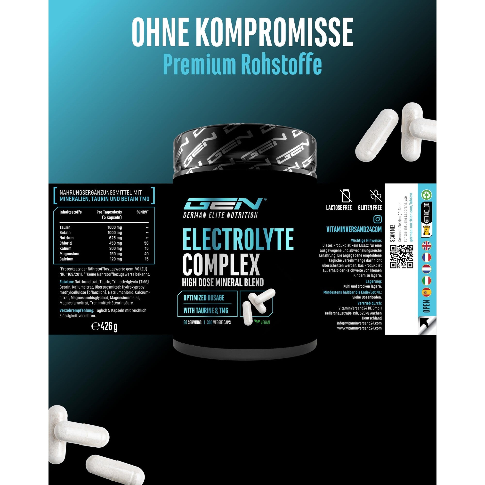 Elektrolyt Complex Plus 300 Kapseln – Mineralstoffe & Taurin