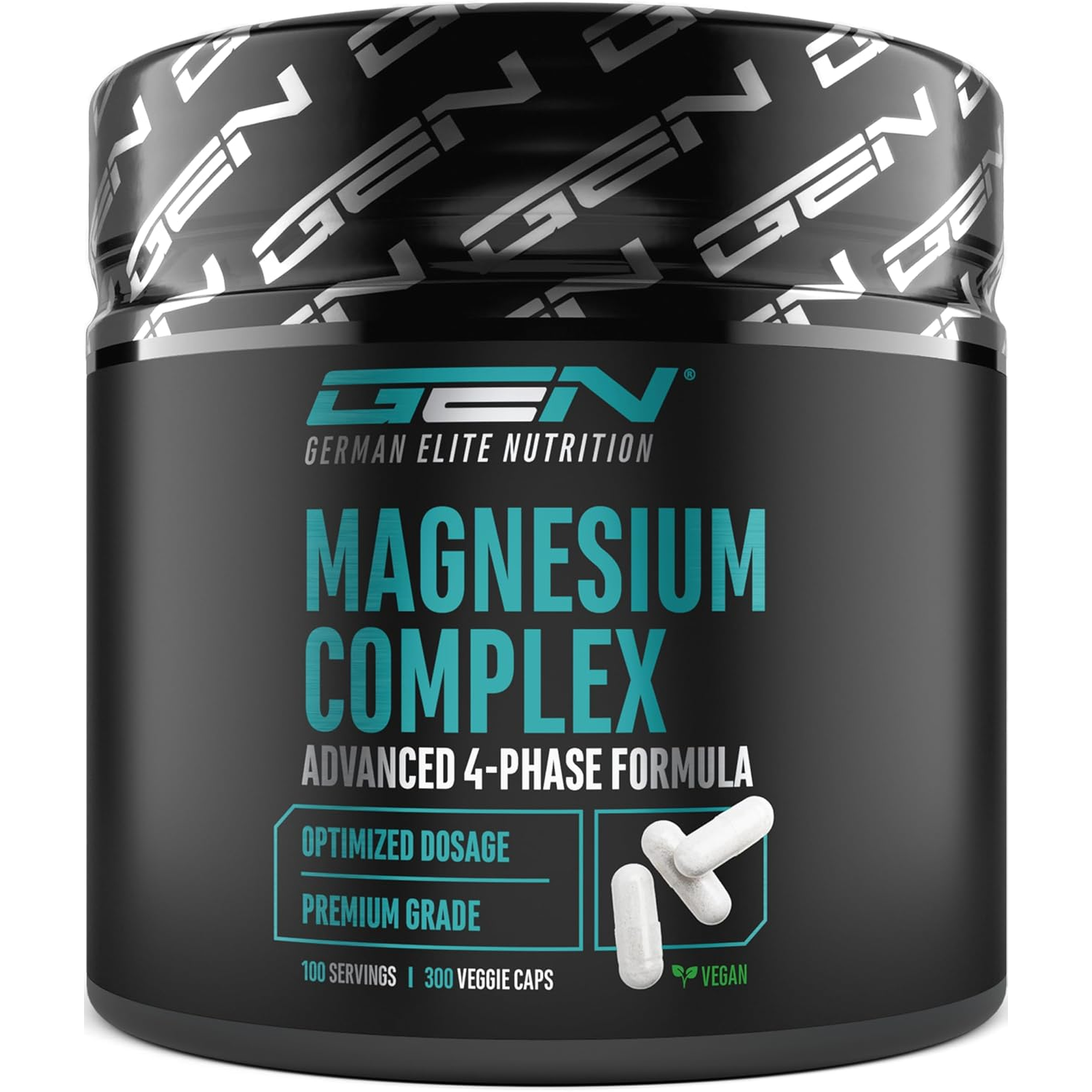 Magnesium Complex 375mg | 4 Formen | 300 Kapseln | GEN