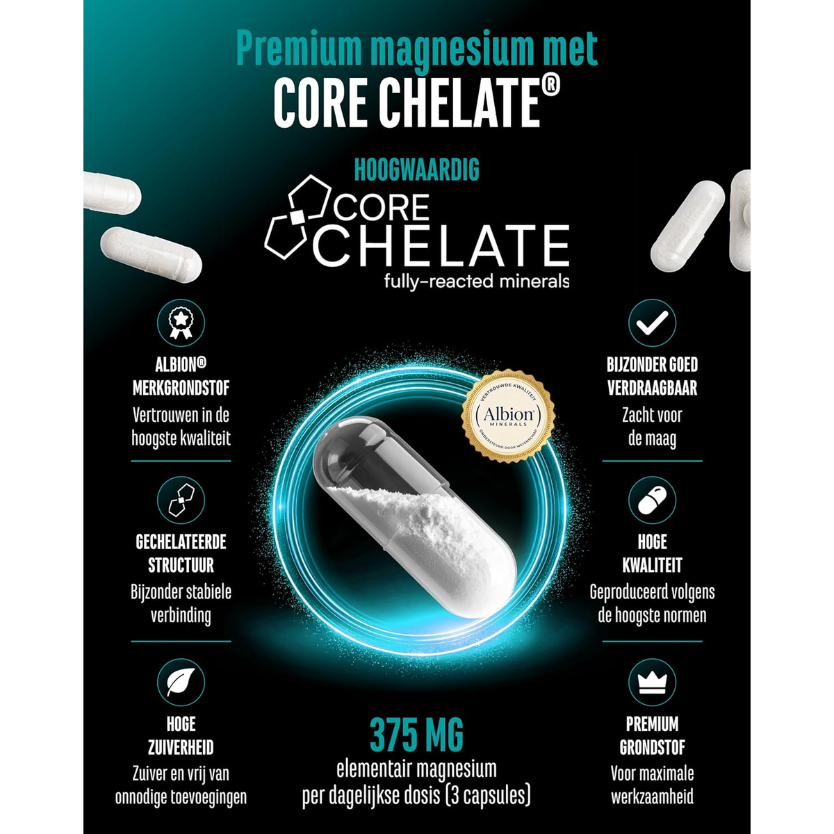 Magnesium Complex 375mg | 4 Formen | 300 Kapseln | GEN