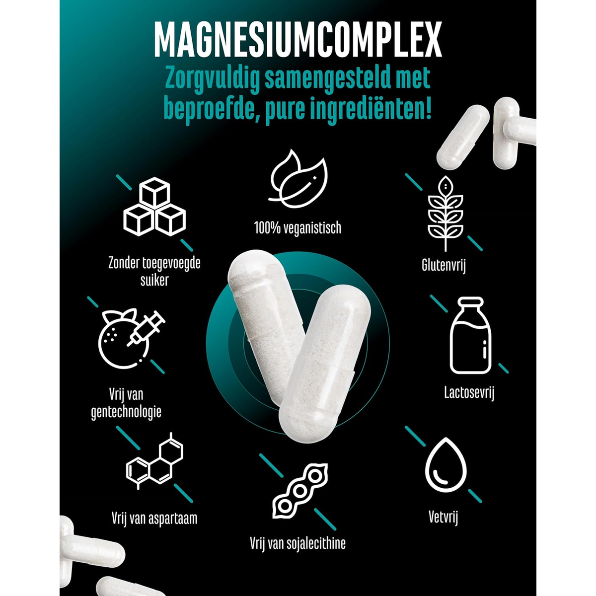 Magnesium Complex 375mg | 4 Formen | 300 Kapseln | GEN