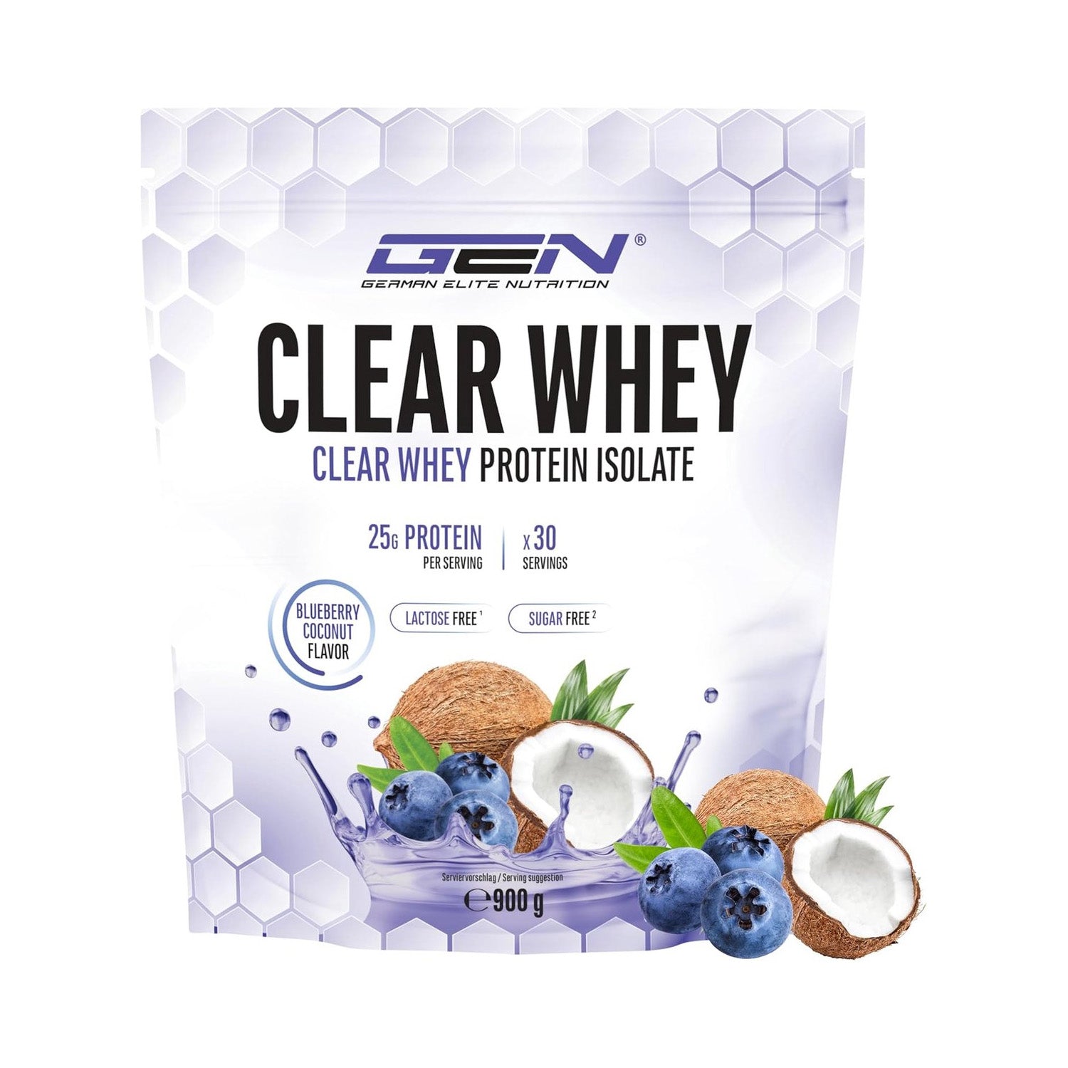 Clear Whey Protein Isolate Heidelbeere & Kokosnuss | 900 g | German Elite Nutrition