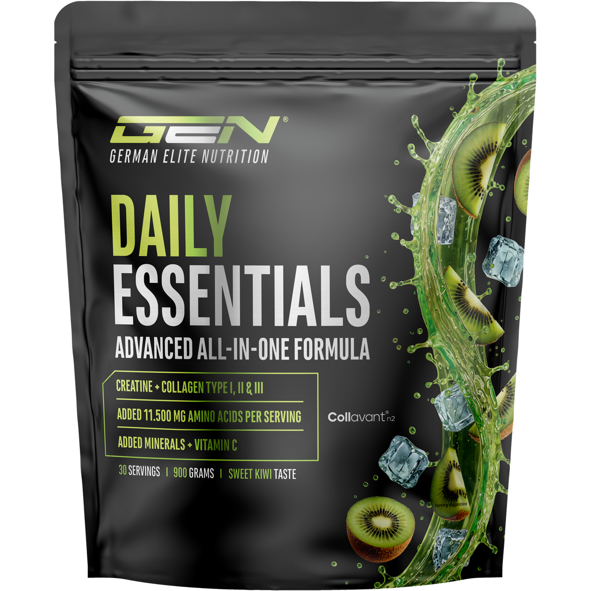 Pot GEN Daily Essentials Creatine + Collageen Kiwi, 900 gram poeder