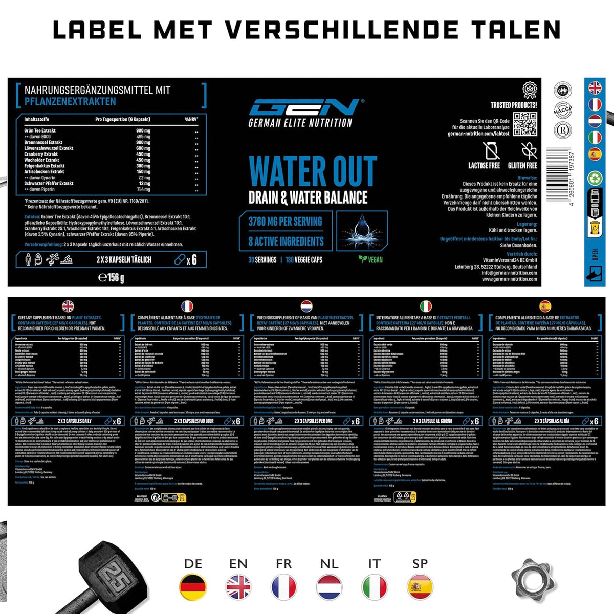 Water Out Complex | 180 Kapseln | German Elite Nutrition
