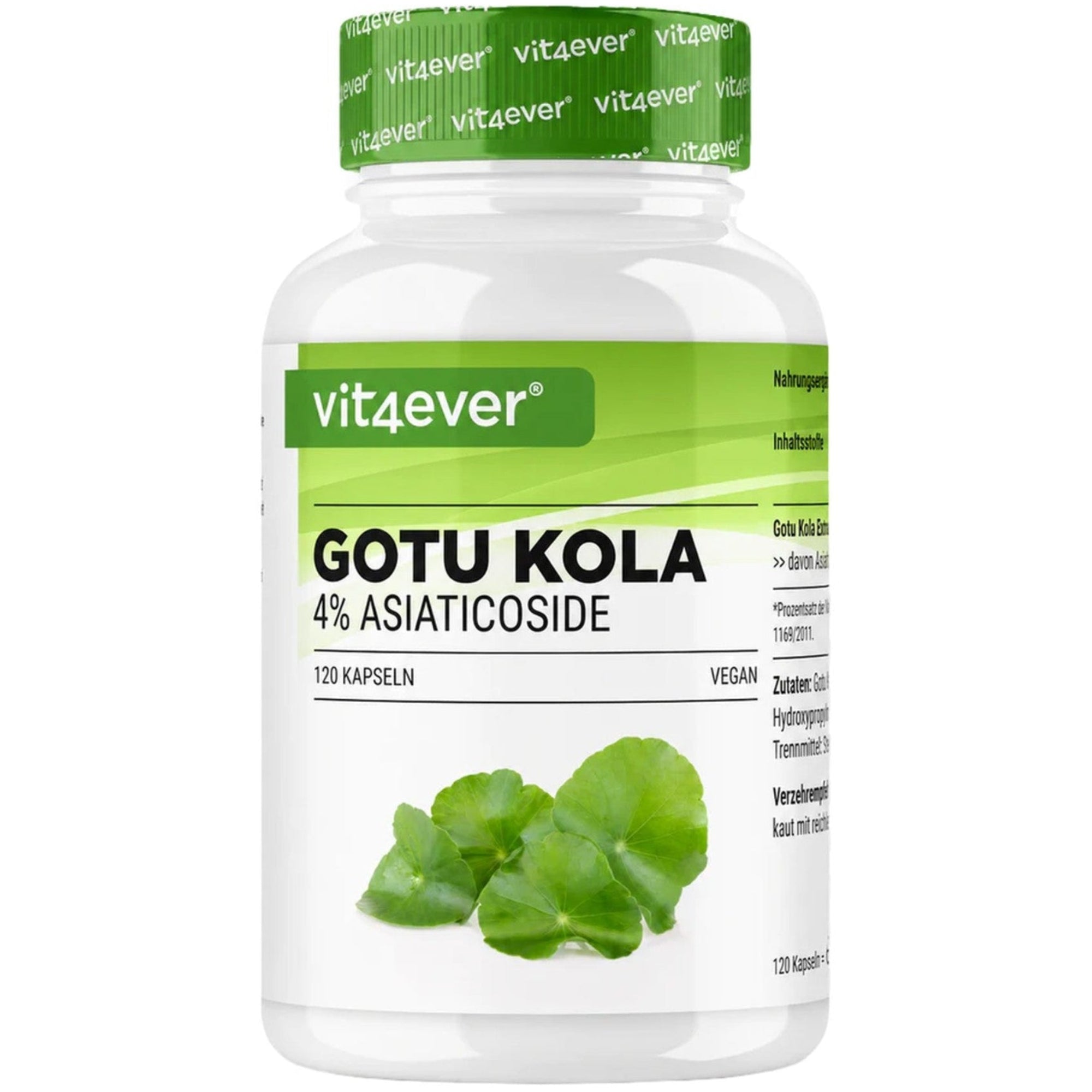 Vit4ever Gotu Kola 4% Asiaticosid - 120 Kapseln