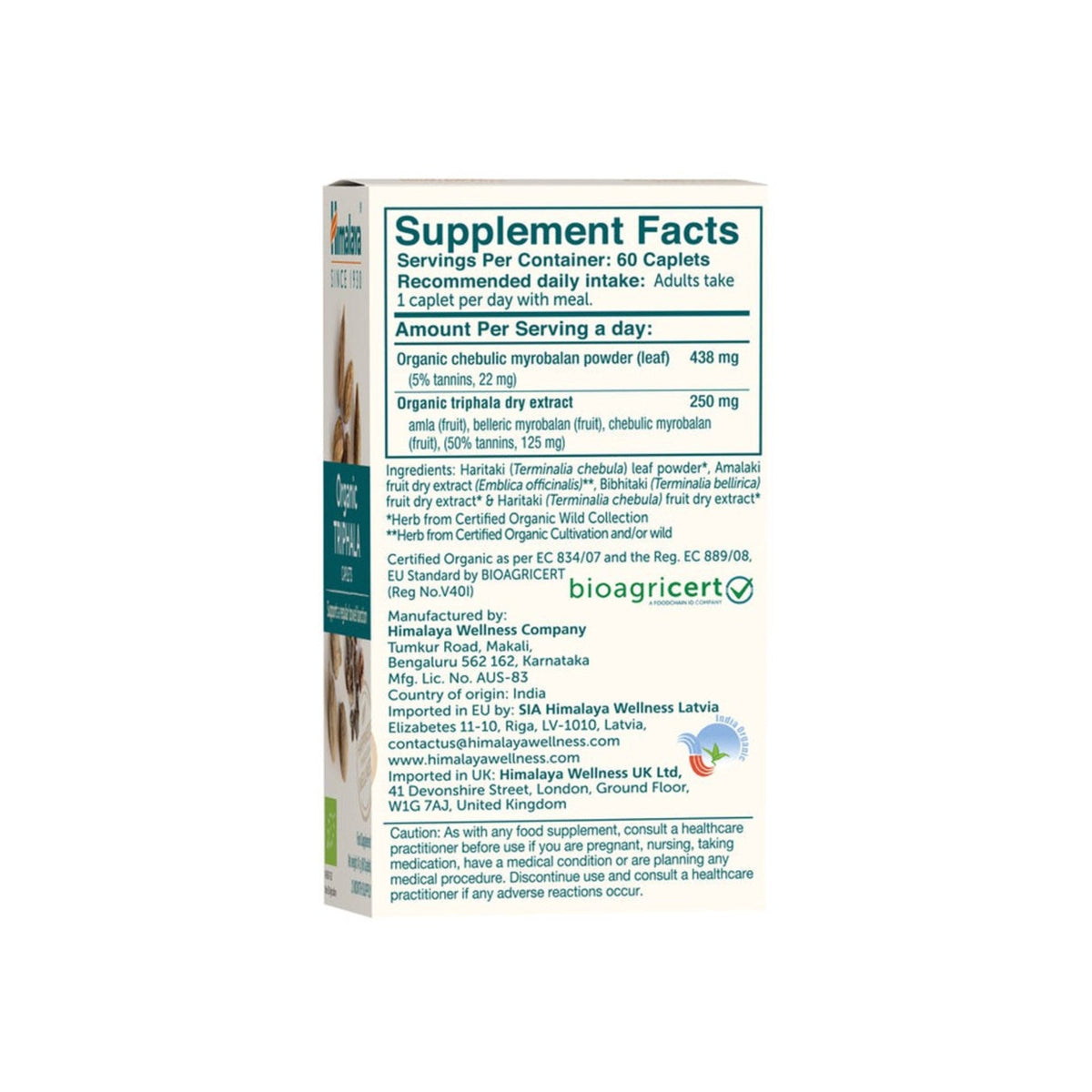 Organic Triphala 688mg | 60 Tabletten | Himalaya