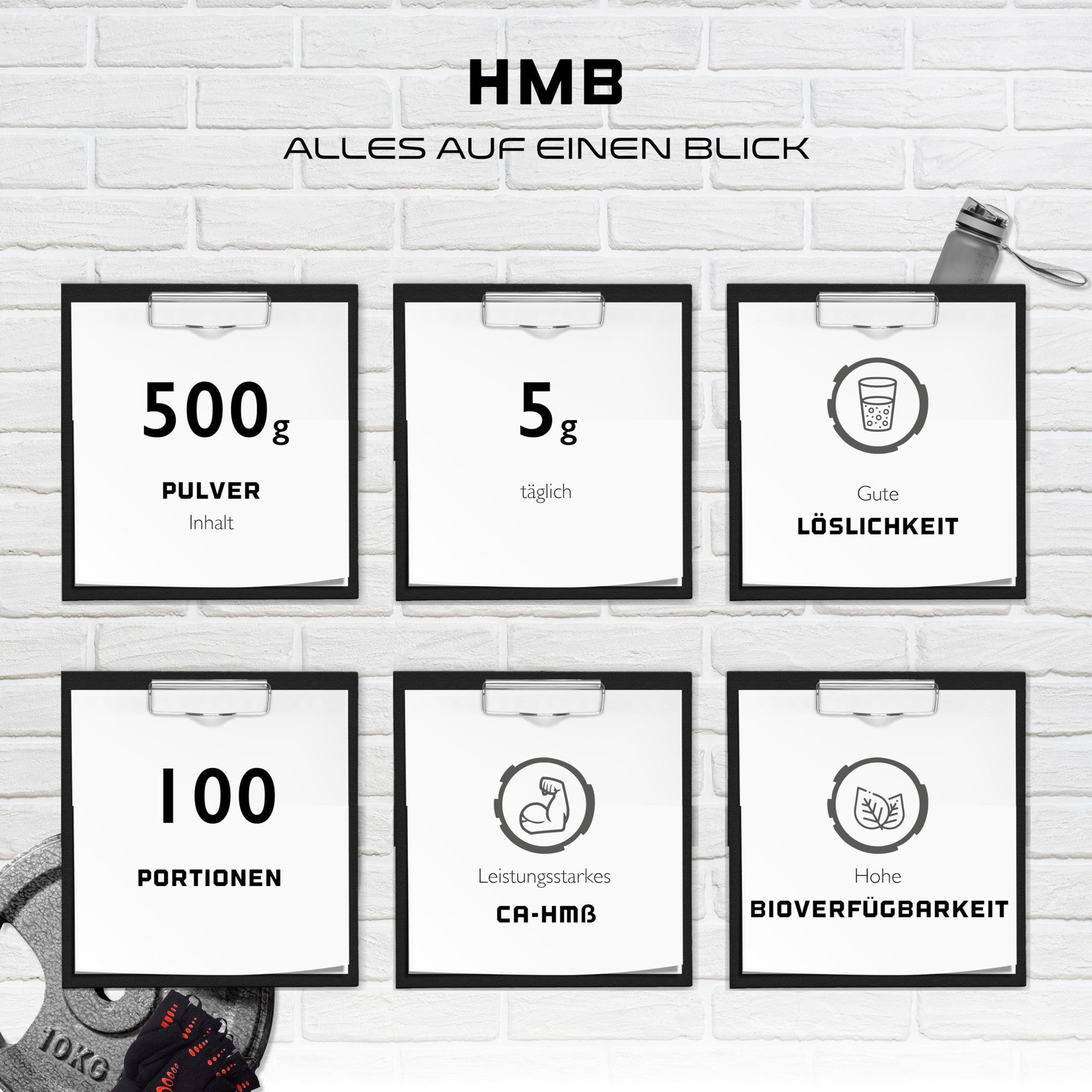 German Elite Nutrition HMB Pulver 500 g – Calcium-HMB, 4200 mg reines HMB pro Portion