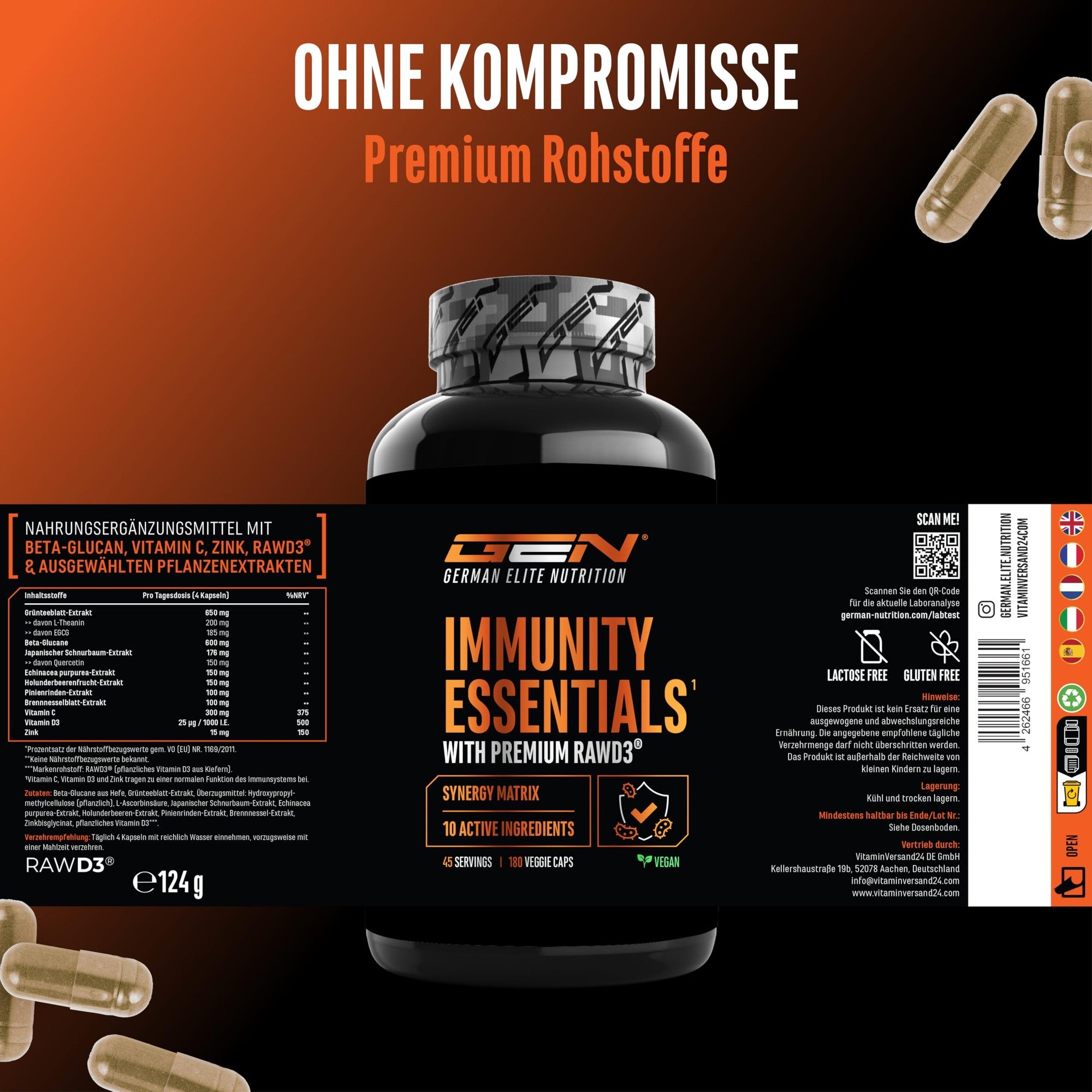 Immunity Essentials – Anwendung und Einnahmeempfehlung, German Elite Nutrition
