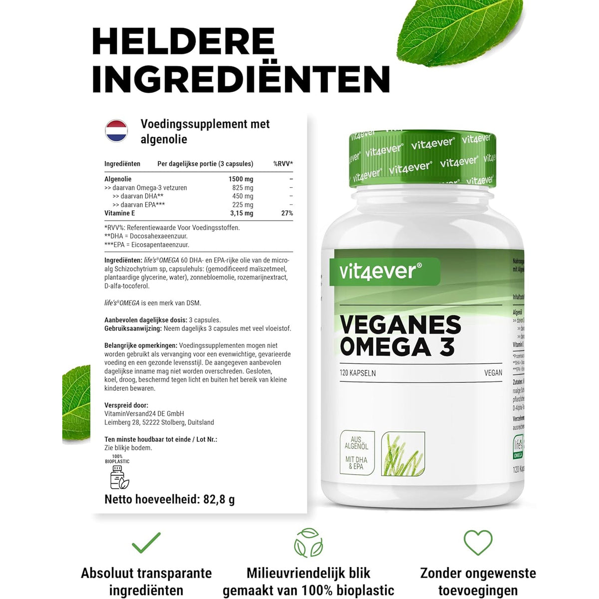 Vegan Omega 3 aus Algenöl | 90 & 120 Softgels | Vit4ever
