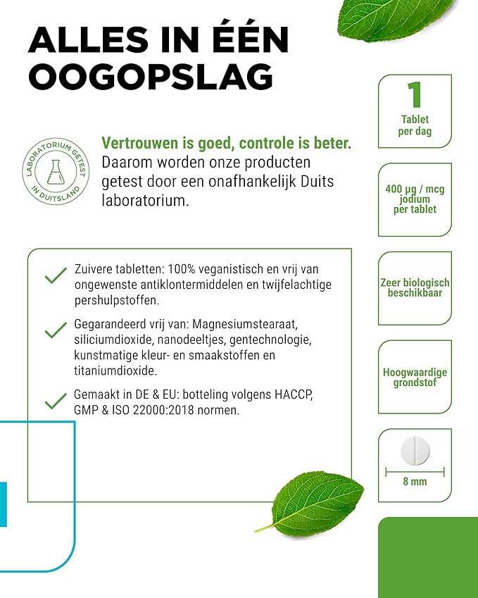 Jod 400 mcg | 365 Tabletten | Vit4ever