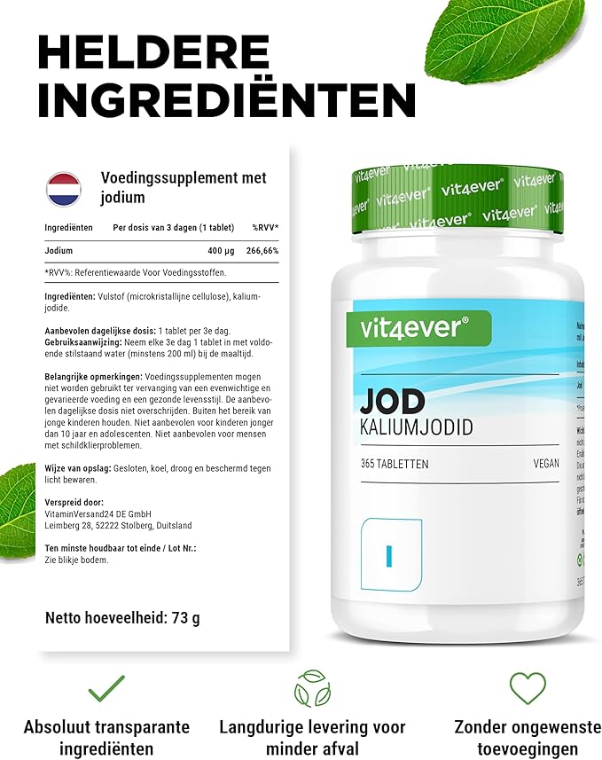Jod 400 mcg | 365 Tabletten | Vit4ever