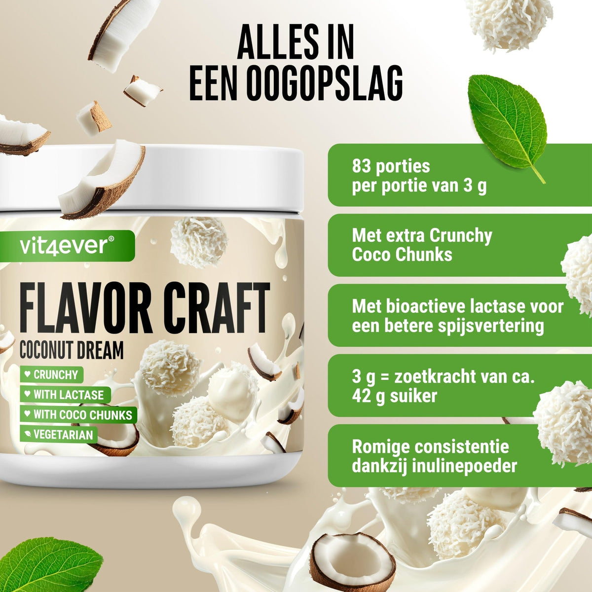 Flavor Craft Kokostraum Geschmackspulver | 250 g | Vit4ever