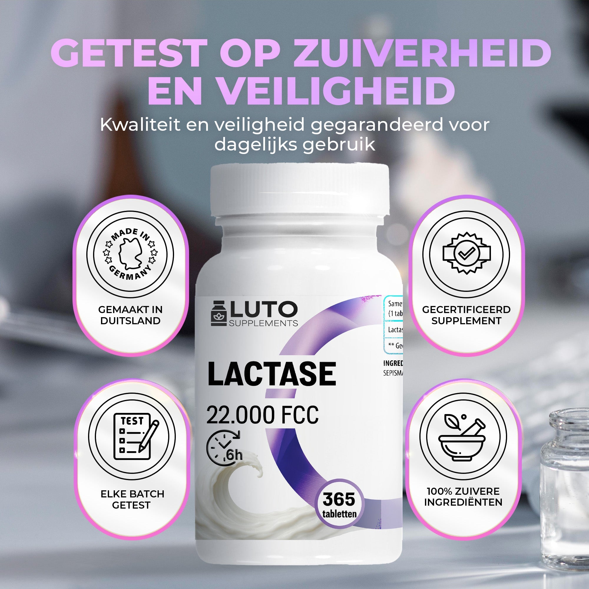 Lactase 22.000 FCC | 365 Tabletten | LUTO Supplements