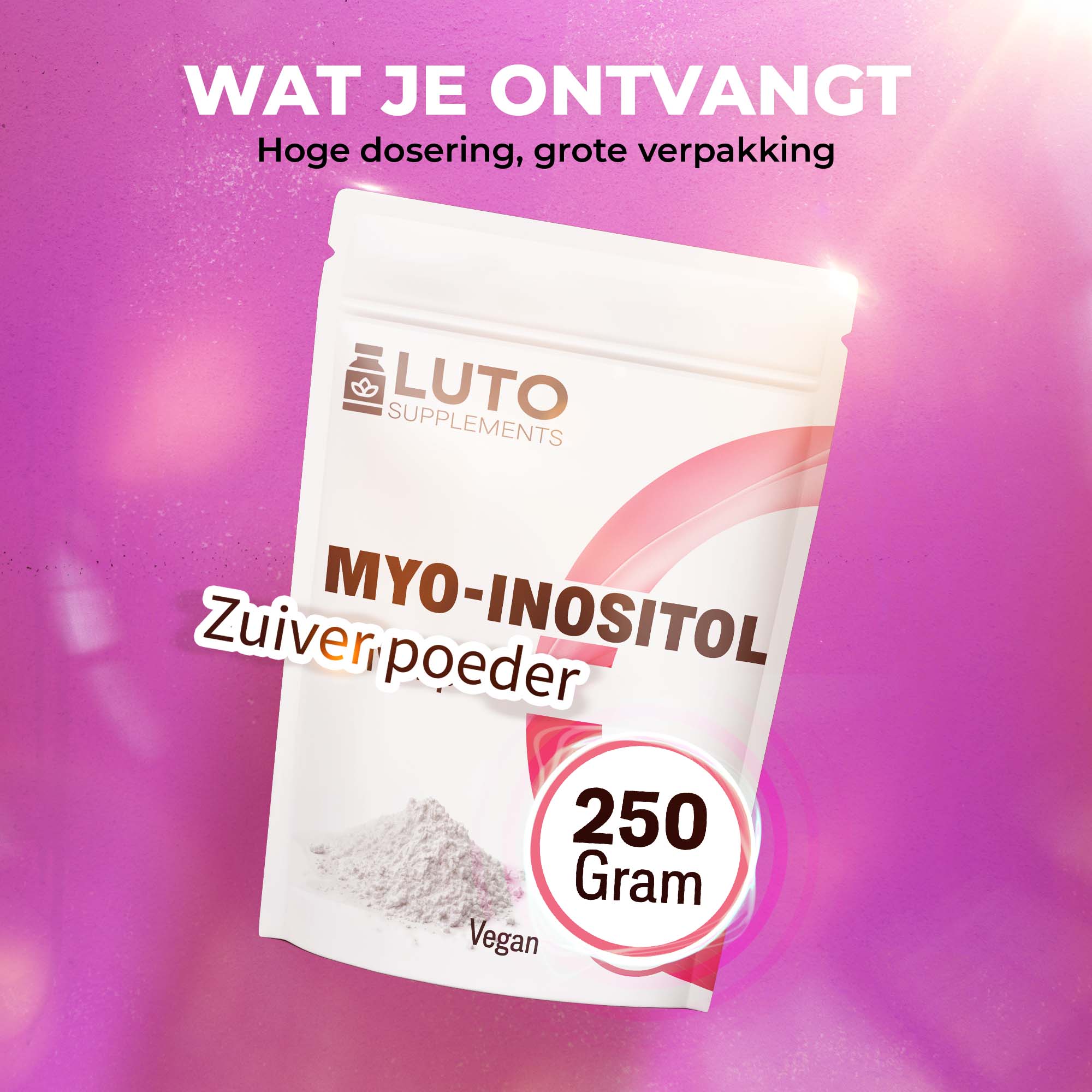 Myo-Inositol Pulver | 250 Gramm | LUTO Supplements
