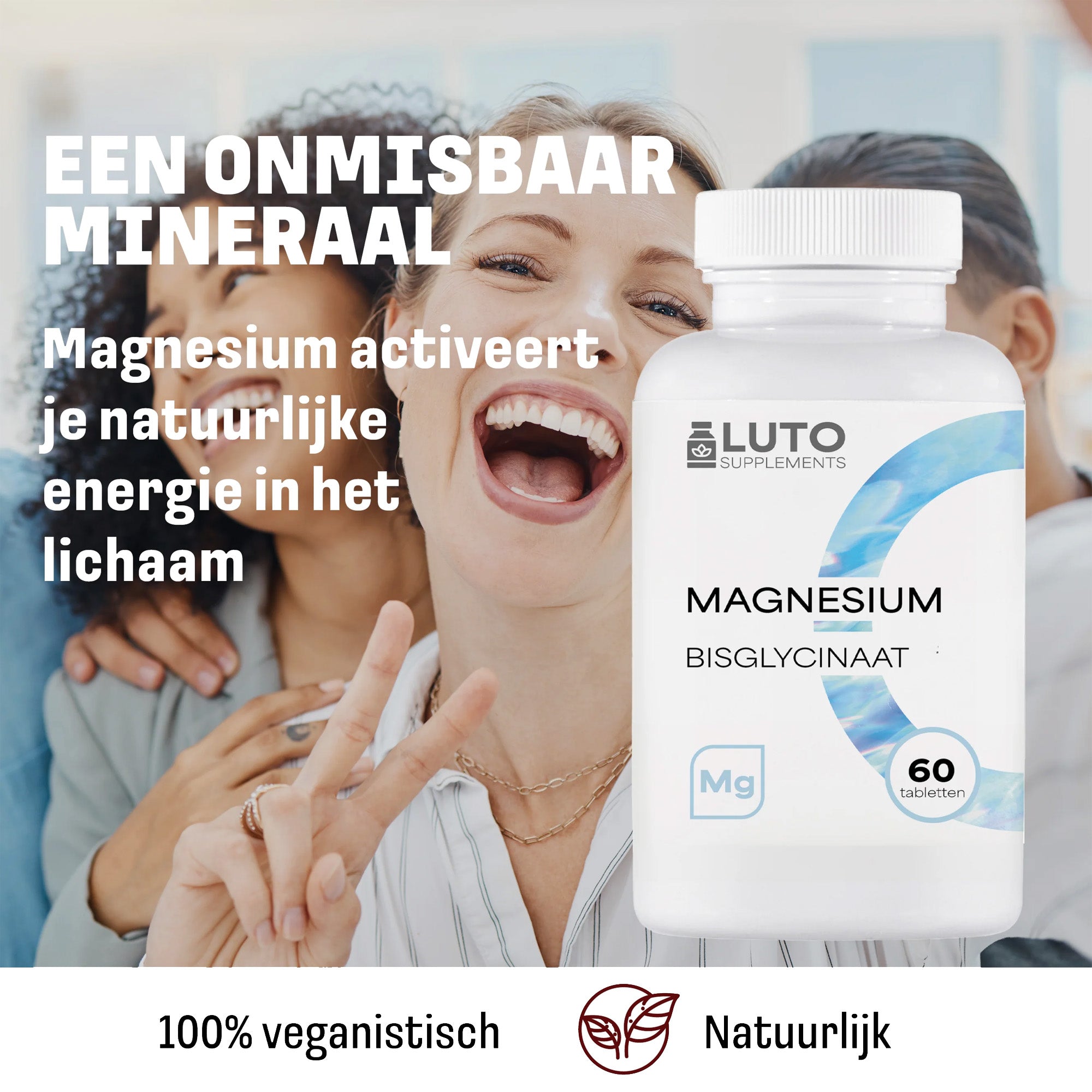 Magnesium Bisglycinaat LUTO Supplements voor spieren en ontspanning - dagelijkse ondersteuning in tabletvorm