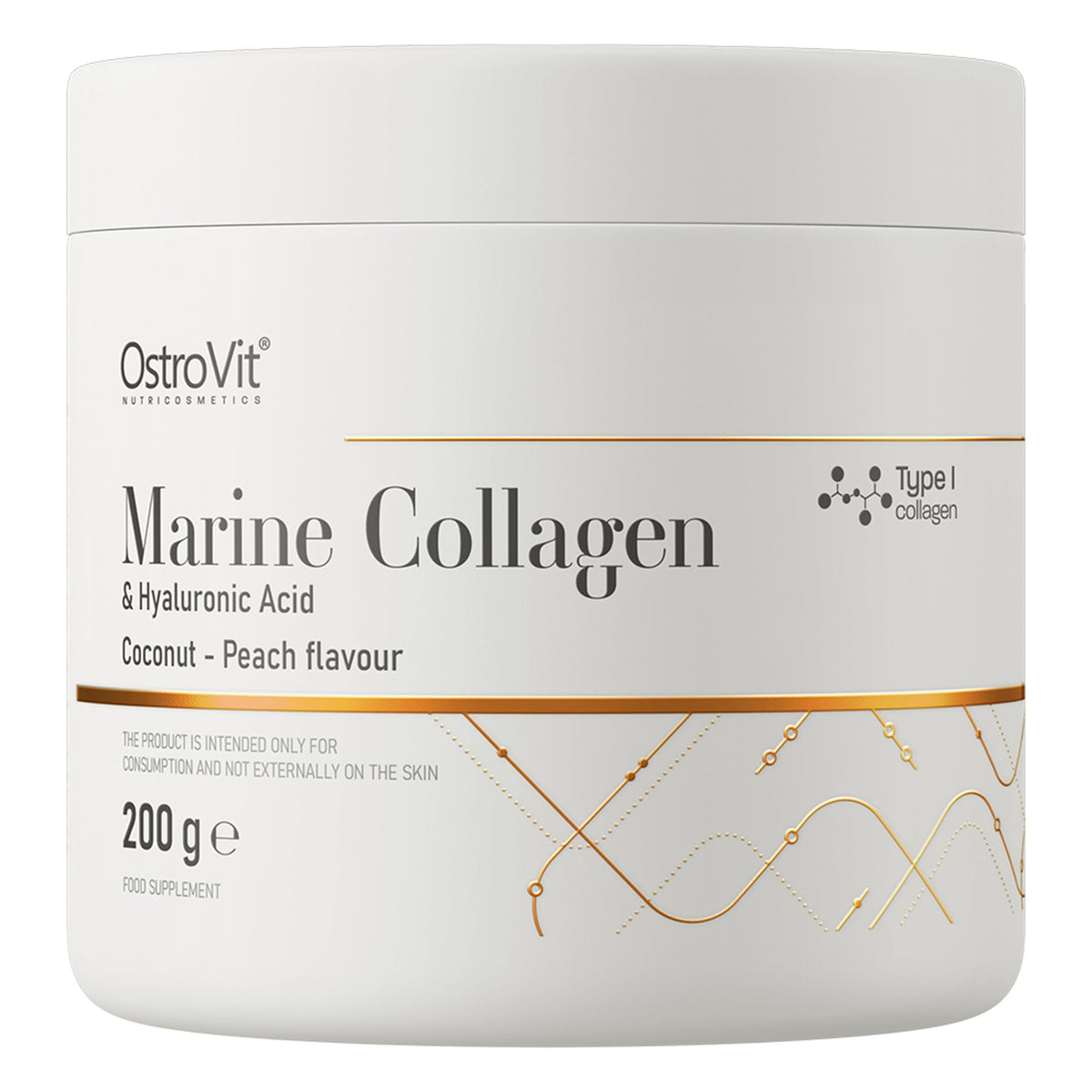 Marine Collagen & Hyaluronic Acid Kokos-Pfirsich | 200 Gramm | OstroVit