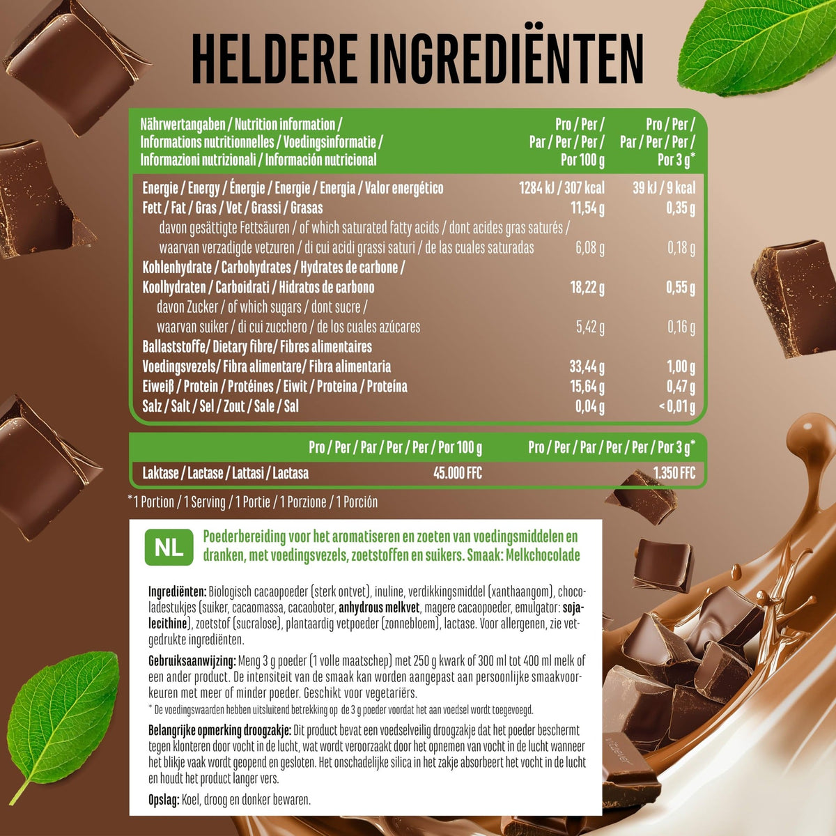 Flavor Craft Milchschokolade Geschmackspulver | 250 g | Vit4ever