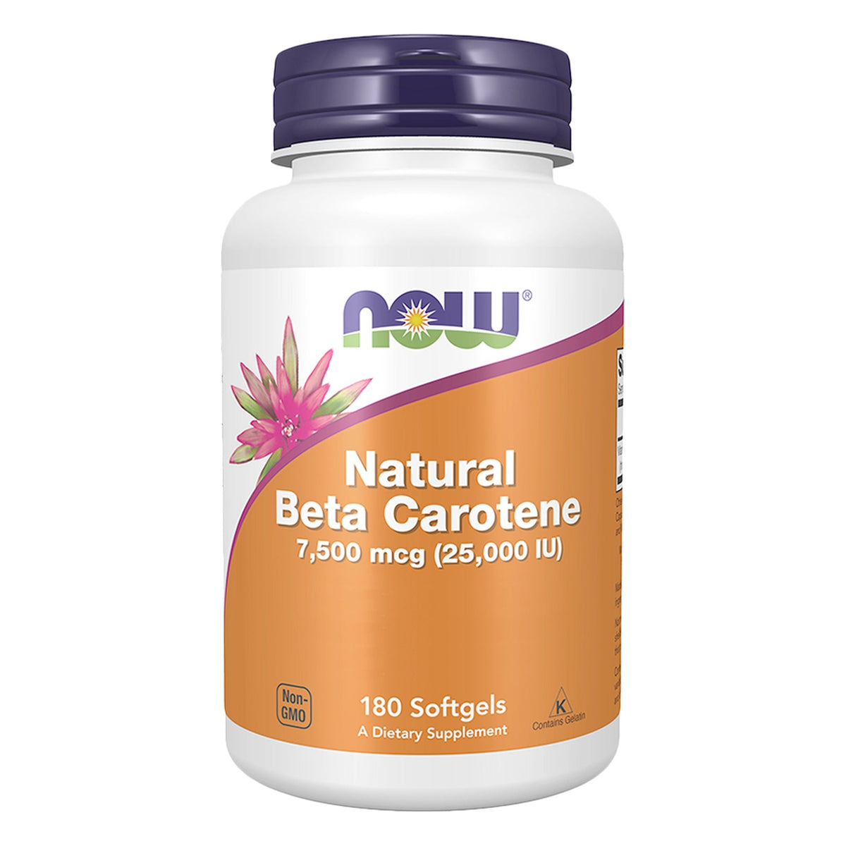 Natürliches Betacarotin 25.000 IE | 180 Softgels | NOW Foods