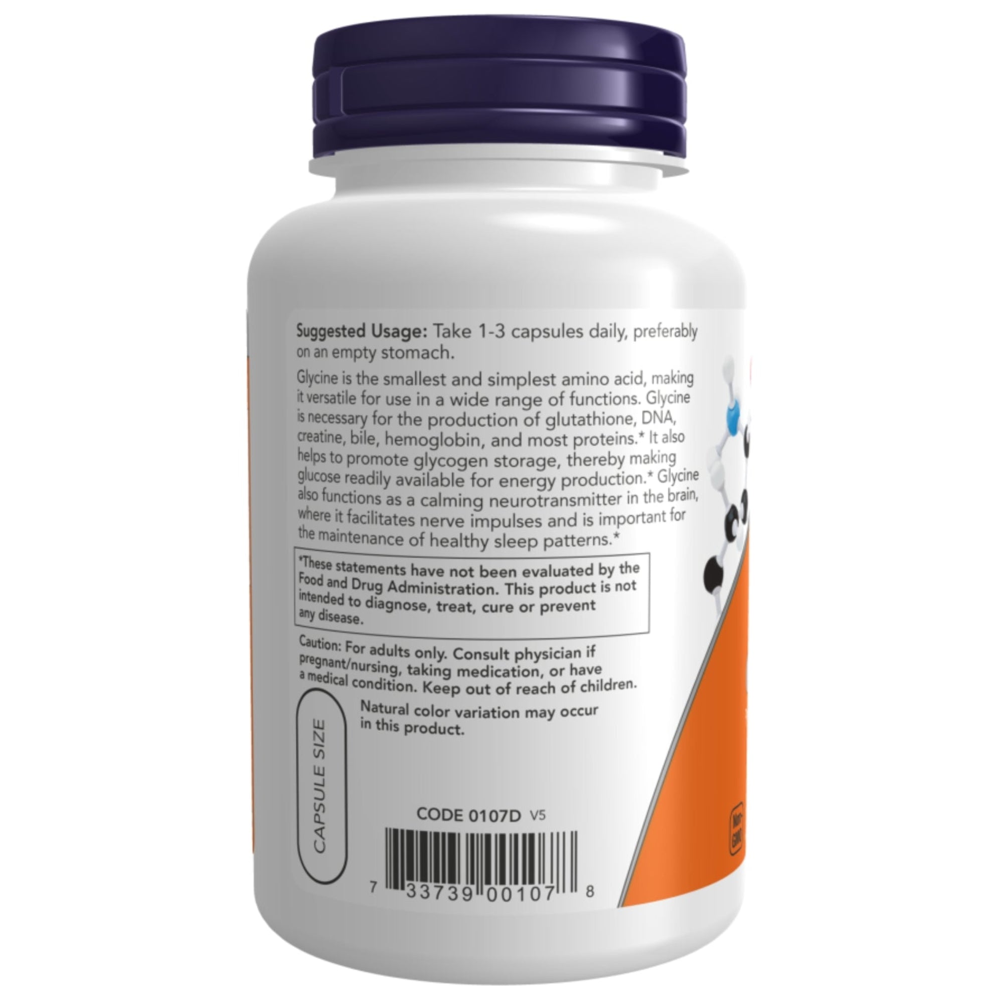 Glycin 1000 mg | 100 vegane Kapseln | NOW Foods