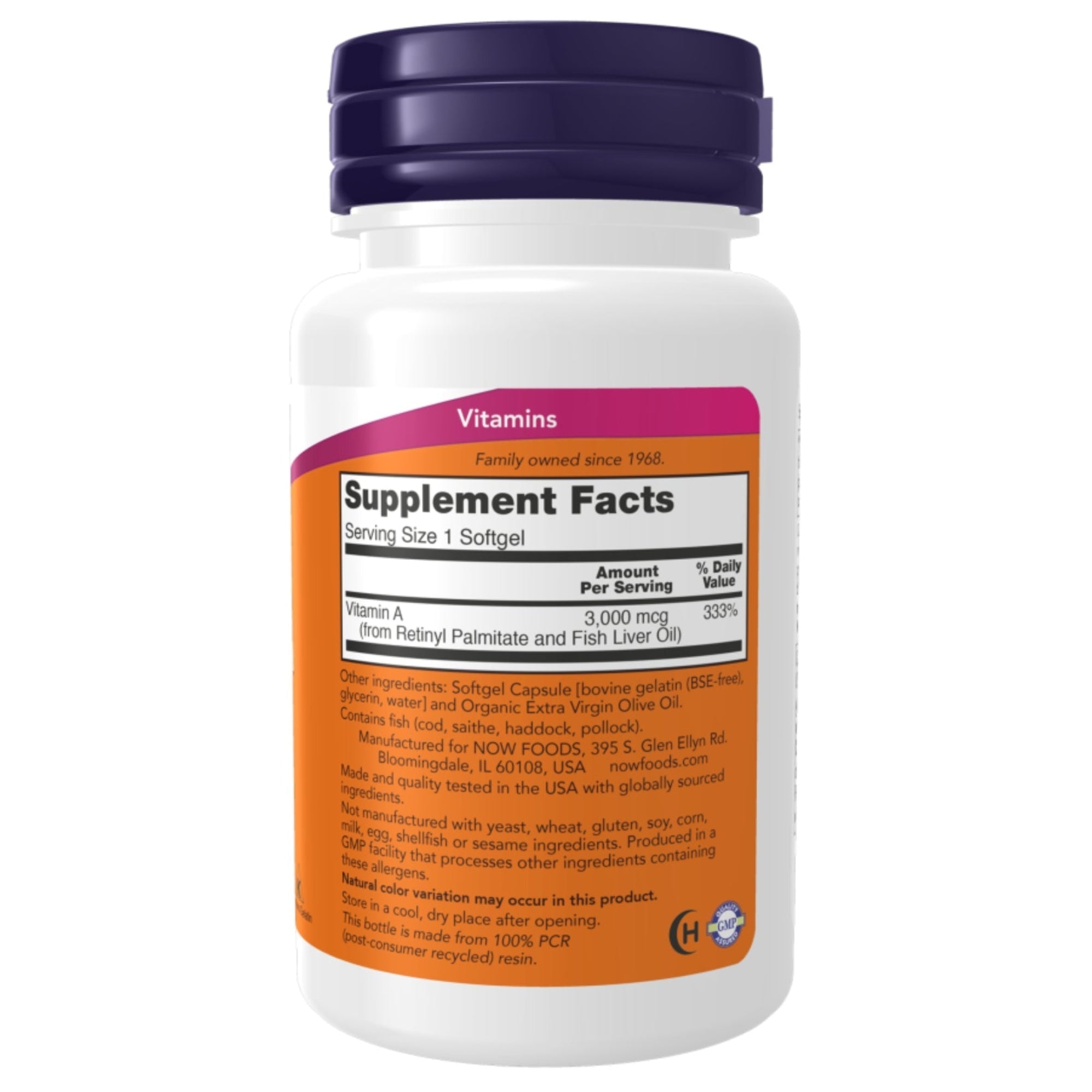 Vitamin A 10.000 I.E. | 3000 µg | 100 Softgels | NOW Foods