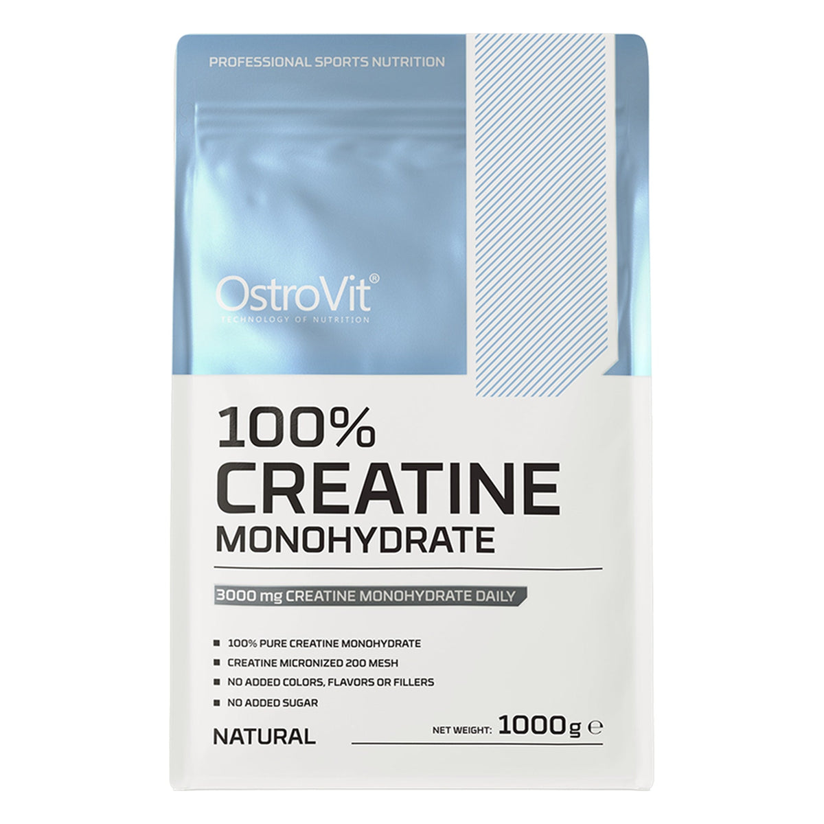 Beutel OstroVit Creatin Monohydrat Pulver natural ohne Geschmack, 1000 Gramm #Inhalt_1000 Gramm