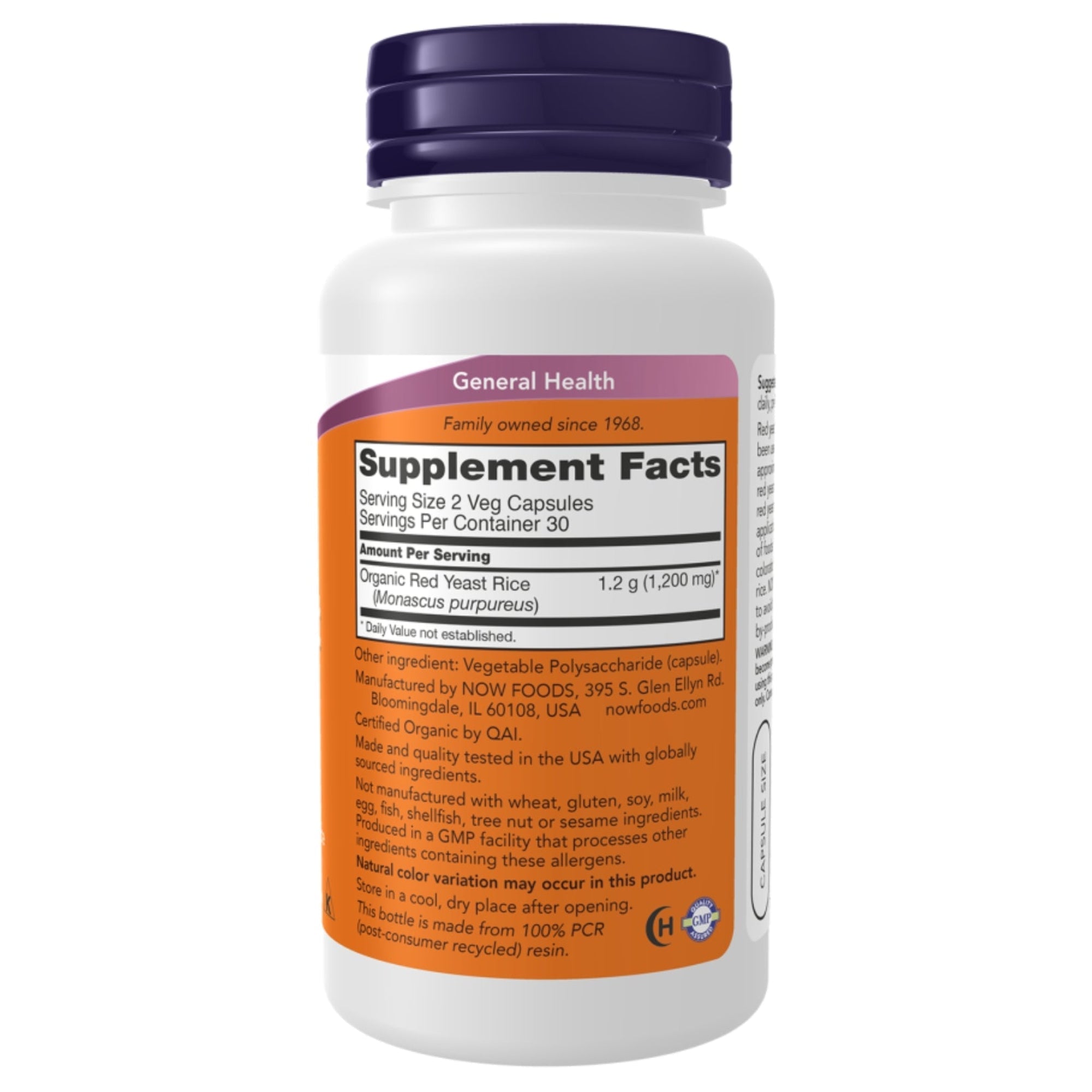 Roter Reishefe 600 mg | 60 vegane Kapseln | NOW Foods