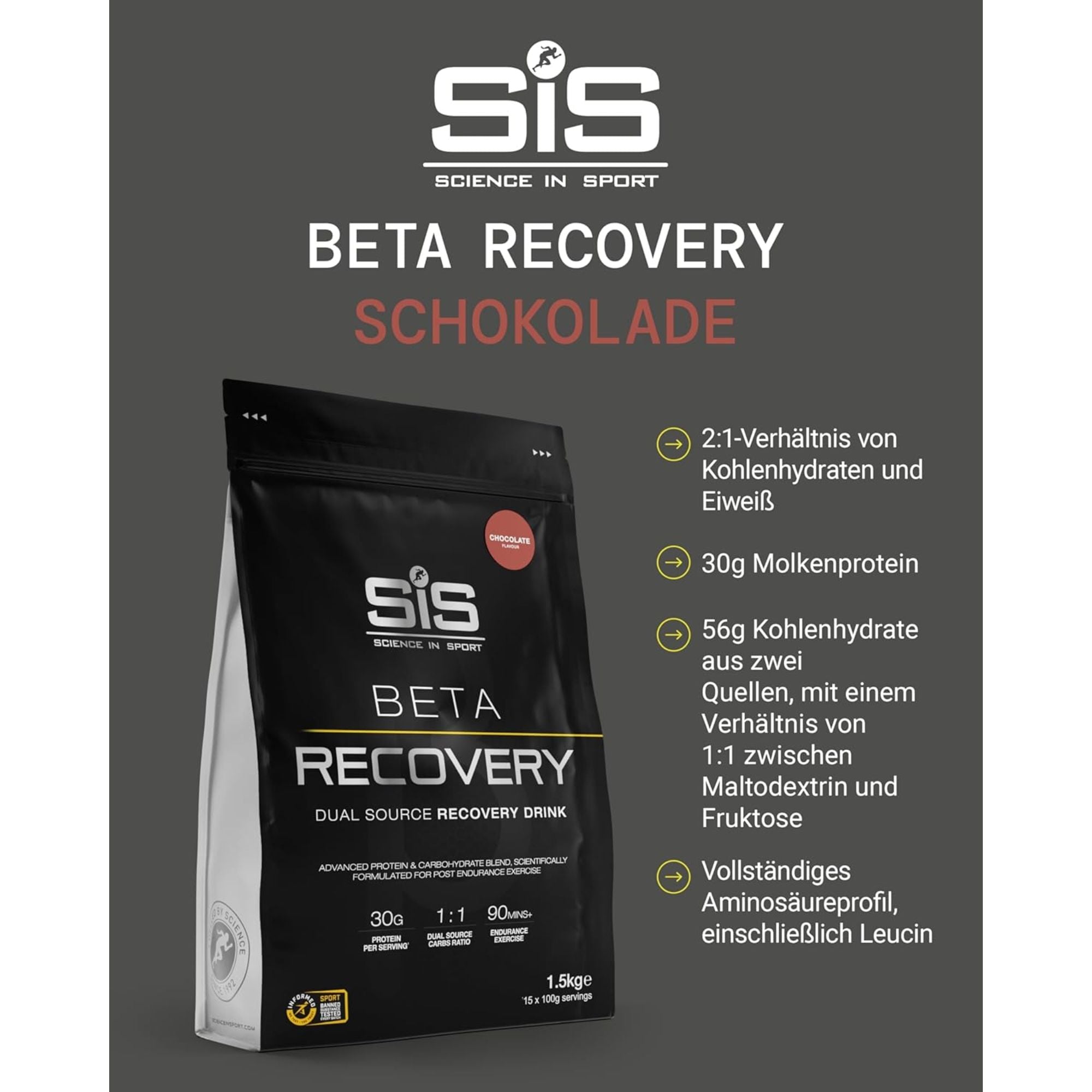 SiS BETA Recovery 1:1 Dual Source Carbs Ratio | Schokolade