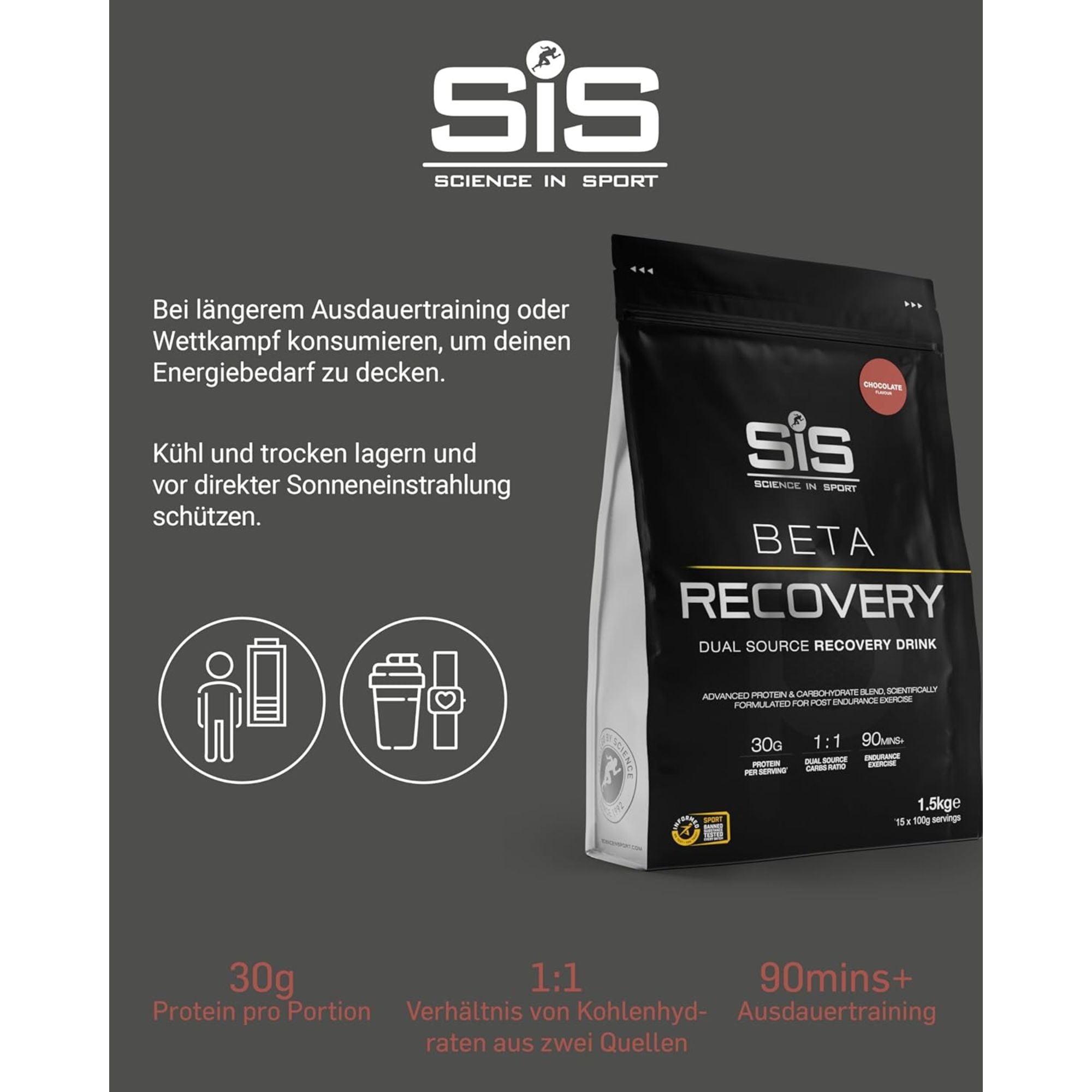 SiS BETA Recovery 1:1 Dual Source Carbs Ratio | Schokolade