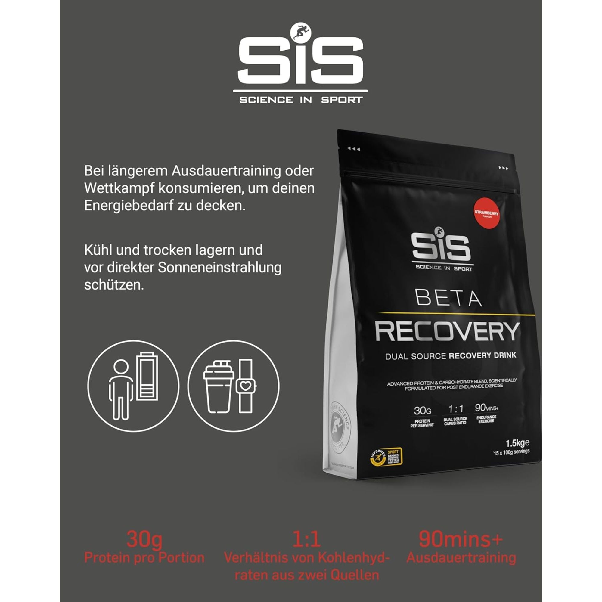 SiS BETA Recovery 1:1 Dual Source Carbs Ratio | Strawberry
